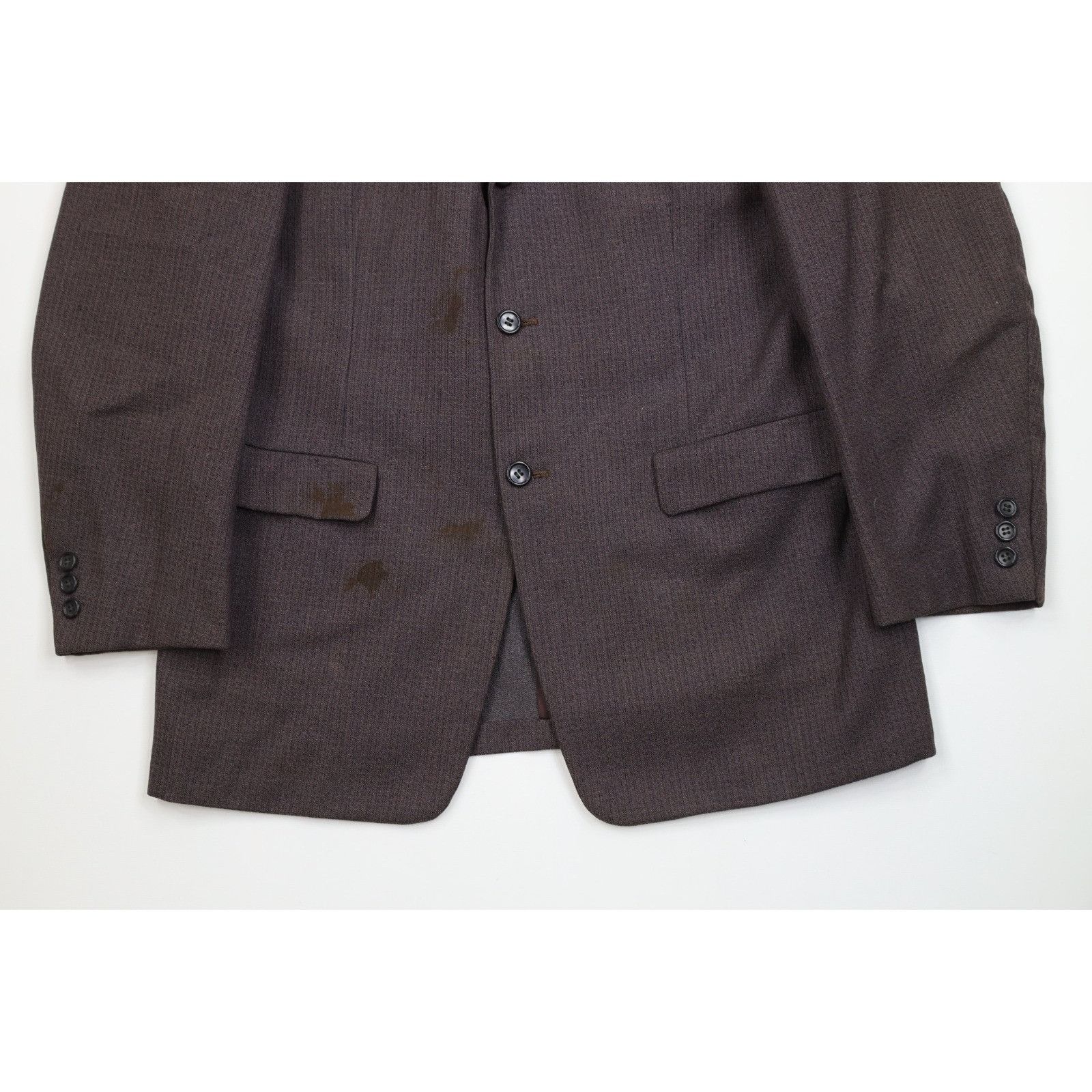 Vintage Vintage 50s 60s Rockabilly Heavy 2 Piece Wool Suit Brown Size 40R - 4 Thumbnail