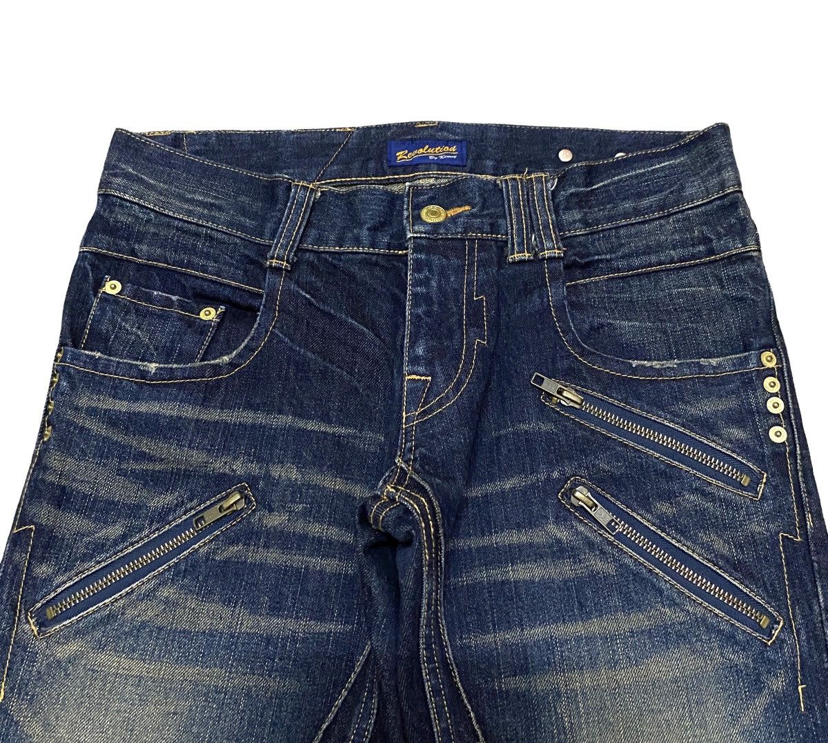 14th Addiction × Japanese Brand × Le Grande Bleu (L.G.B.) Rare Design Vintage Japanese Brand Revolution Jeans 1990s Size US 33 - 3 Thumbnail