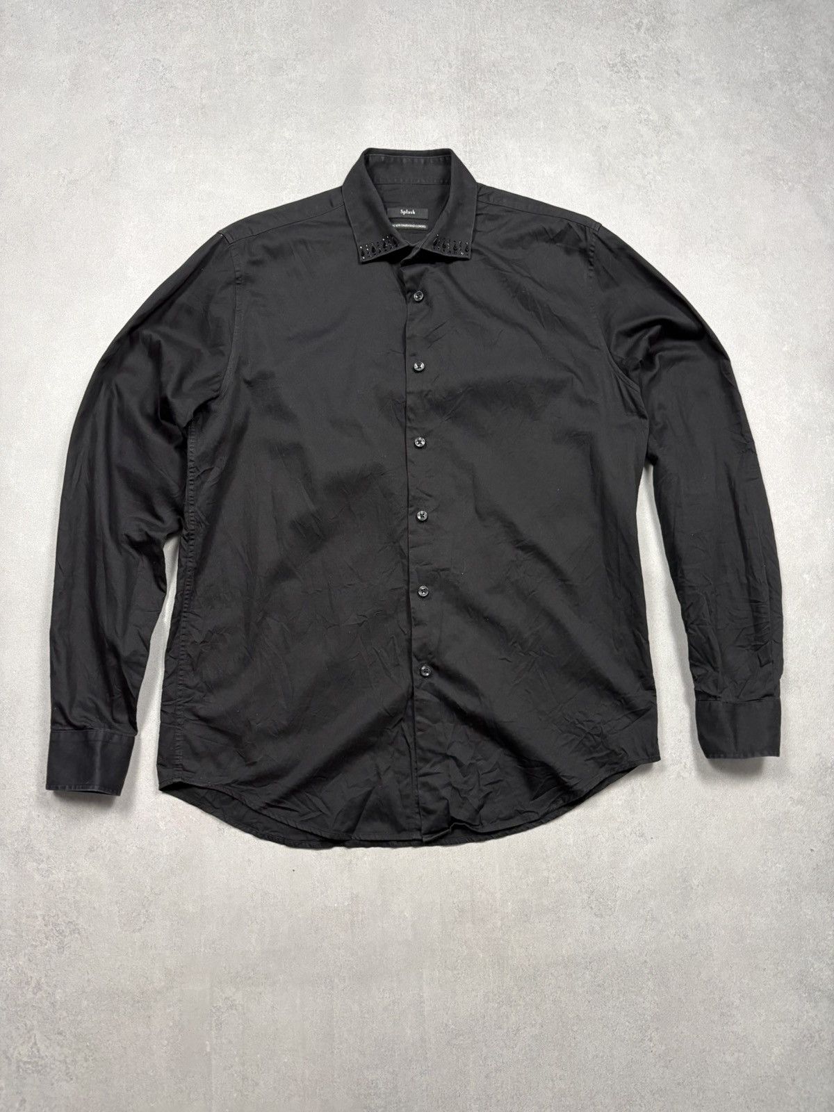 Other Splash Black Button Up Shirt Swarovski Crystal Collar Size L Size US L / EU 52-54 / 3 - 1 Thumbnail