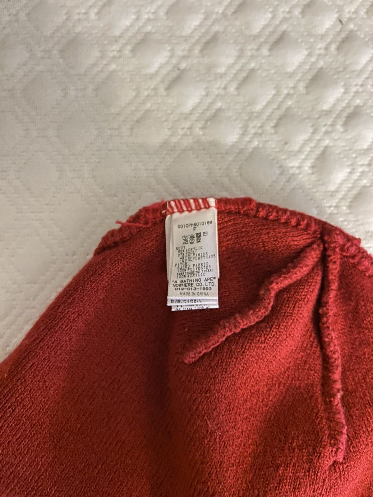 Bape BAPE Ape Patch Ribbed Beanie 'Red' Size ONE SIZE - 3 Thumbnail