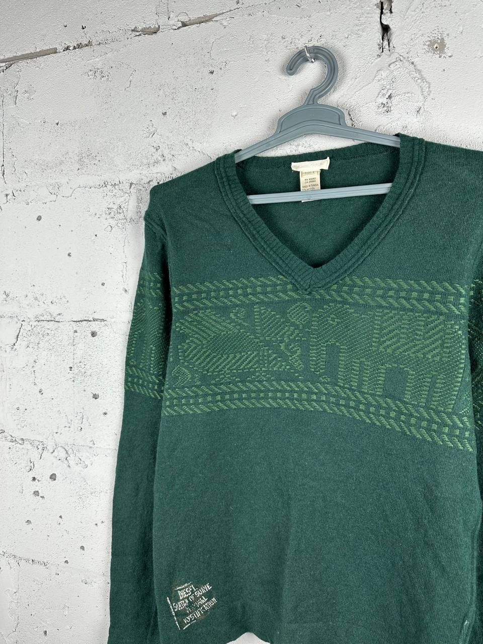 Diesel × Vintage Vintage Diesel Wool Sweater Knitwear Logo Green Size US M / EU 48-50 / 2 - 3 Thumbnail