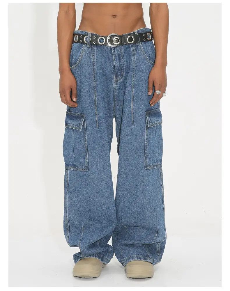 Japanese Brand × Jean Blue Baggy Cargo Denim Jeans Size US 32 / EU 48 - 2 Thumbnail