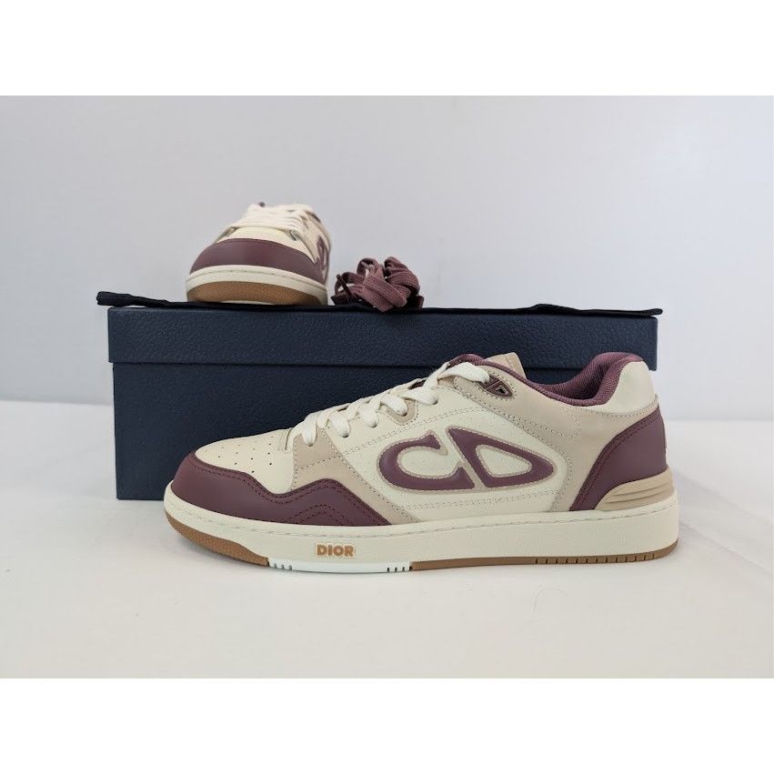 Dior o1rshd1 Leather Low Top Sneaker in Beige / Viole Size US 10 / EU 43 - 21 Thumbnail