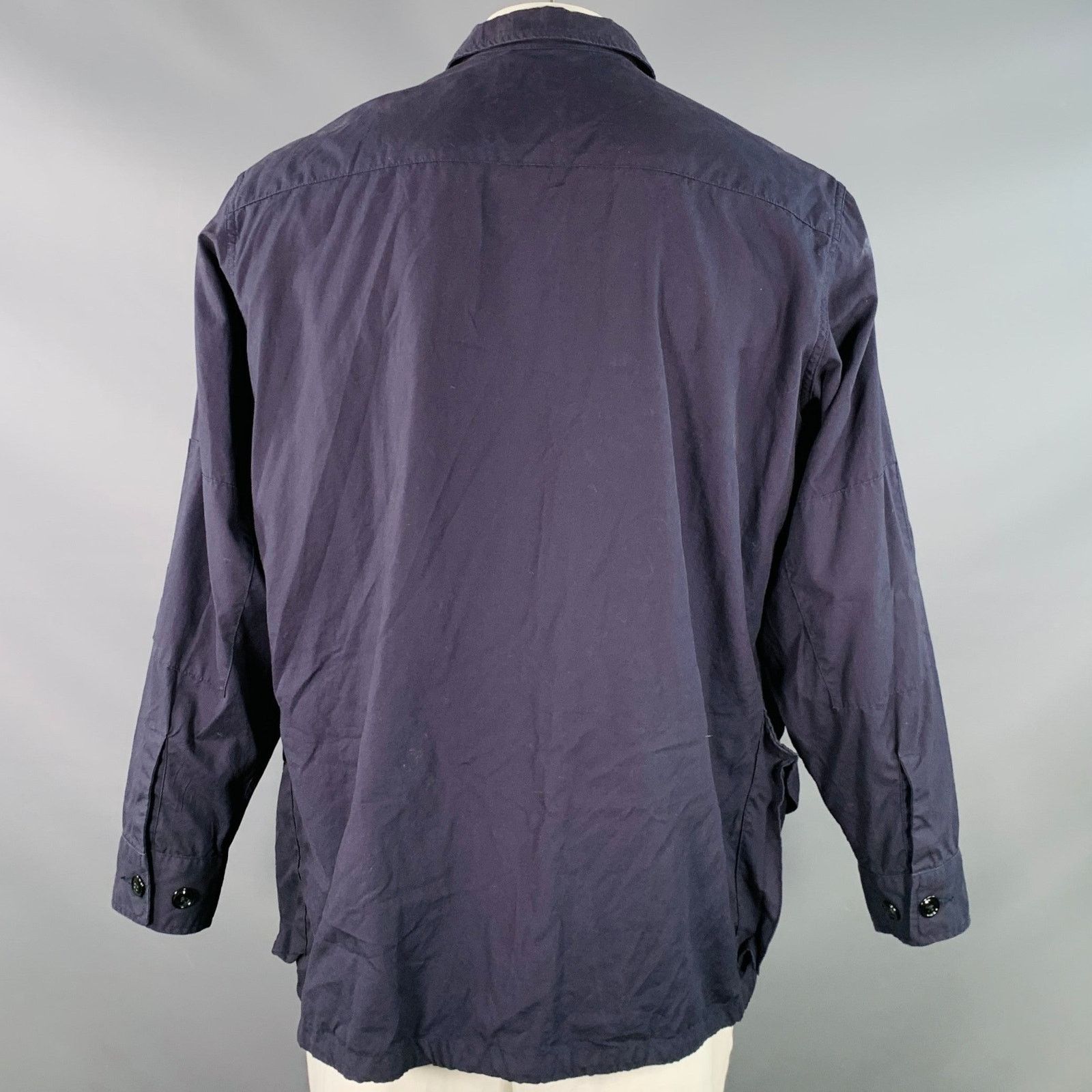 Monitaly Size XL Navy Blue Orange Cotton Buttoned Pockets Coat Size US XL / EU 56 / 4 - 4 Thumbnail