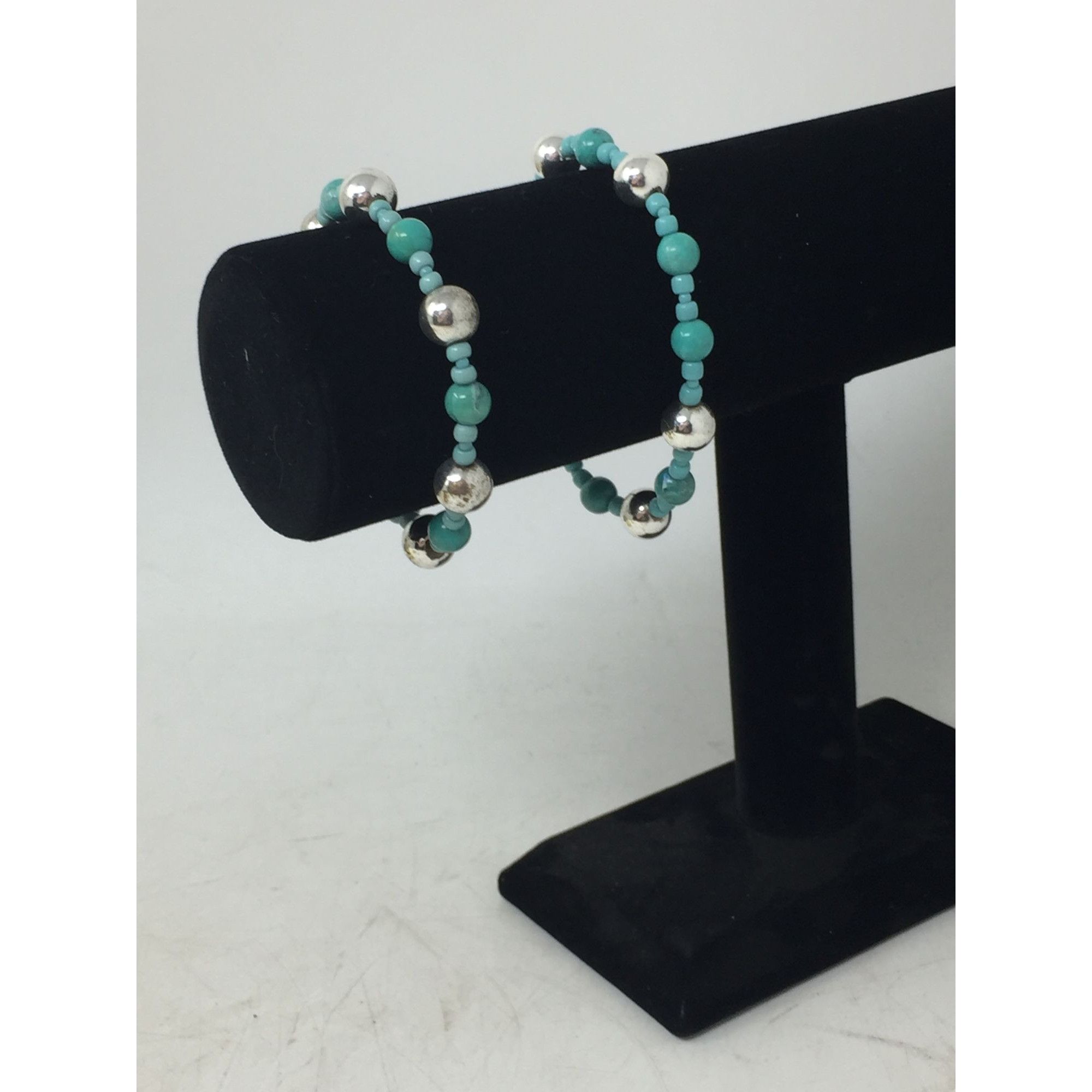 Other Two Blue and Silver Beaded Bracelets Size ONE SIZE - 7 Thumbnail