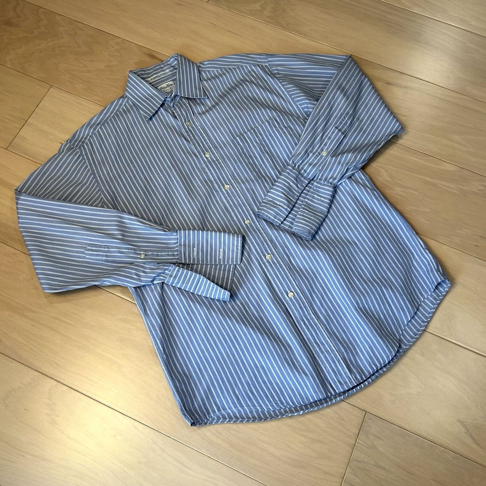 Brooks Brothers VINTAGE Brooks Brothers Makers Button Up Shirt French Cuff Mens Blue Striped Cotton 14.5-2 Size US S / EU 44-46 / 1 - 2 Thumbnail