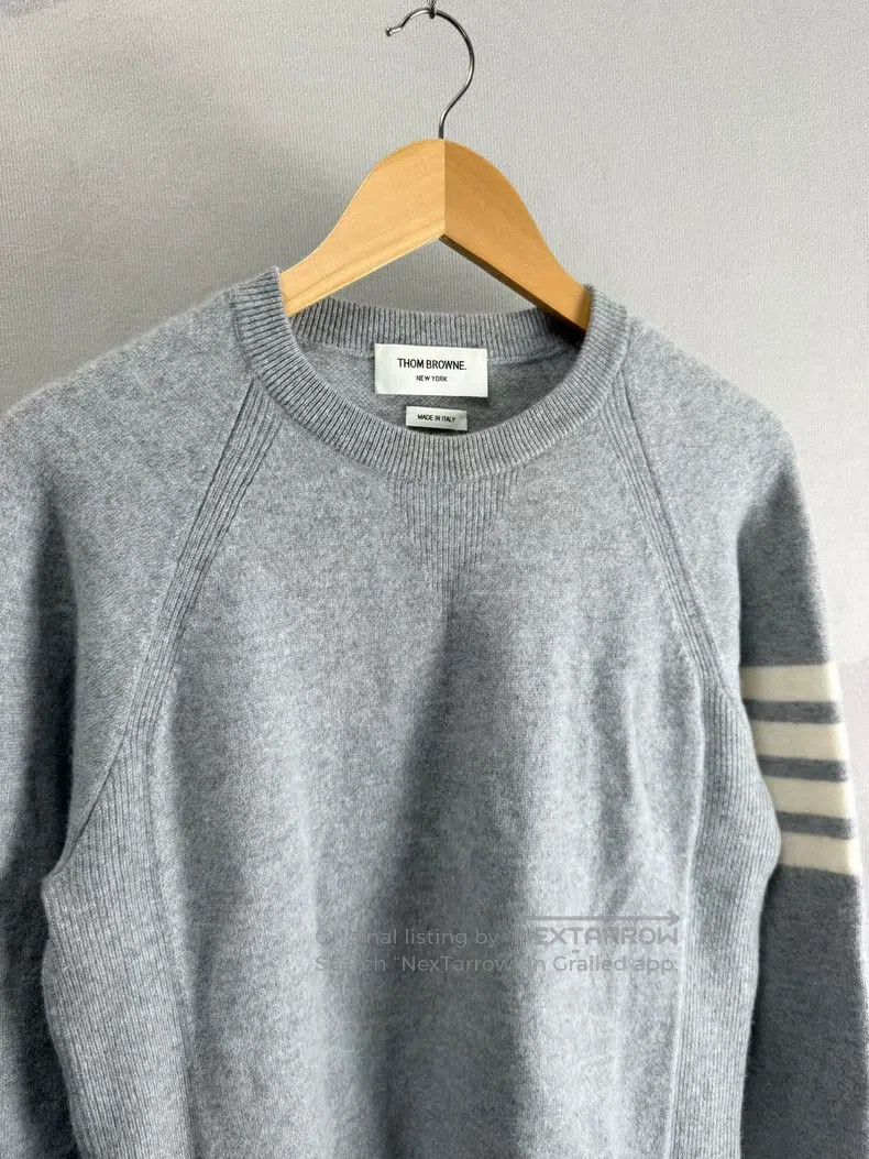 Thom Browne Thom Browne Grey Cashmere Sweater Size US XL / EU 56 / 4 - 2 Thumbnail
