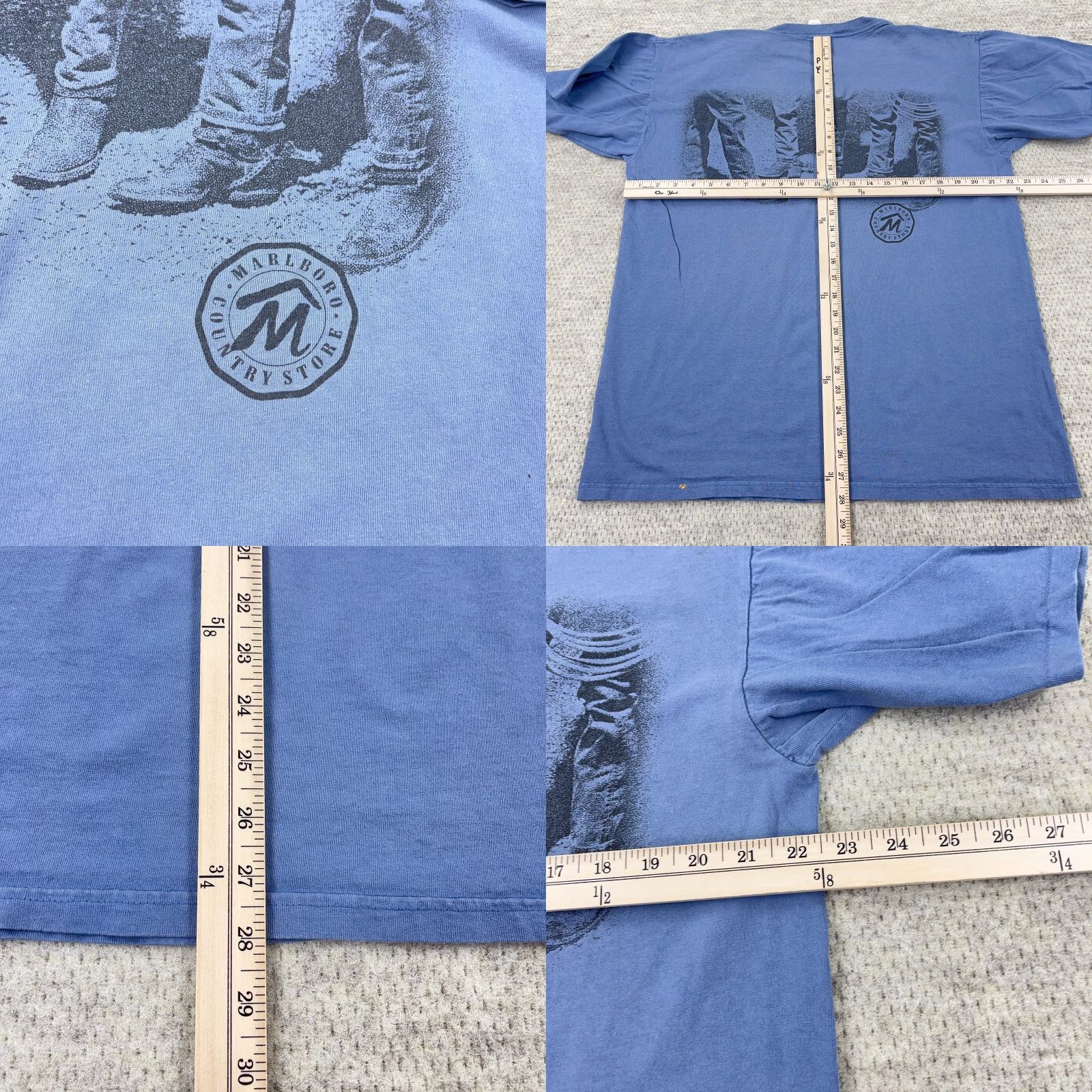 Marlboro VINTAGE Marlboro Shirt Men XL Blue 90s Pocket Tee Western Cowboys Grunge Logo Pockets Cotton Crew Neck Short Sleeve Men's XL Blue Size US XL / EU 56 / 4 - 10 Thumbnail
