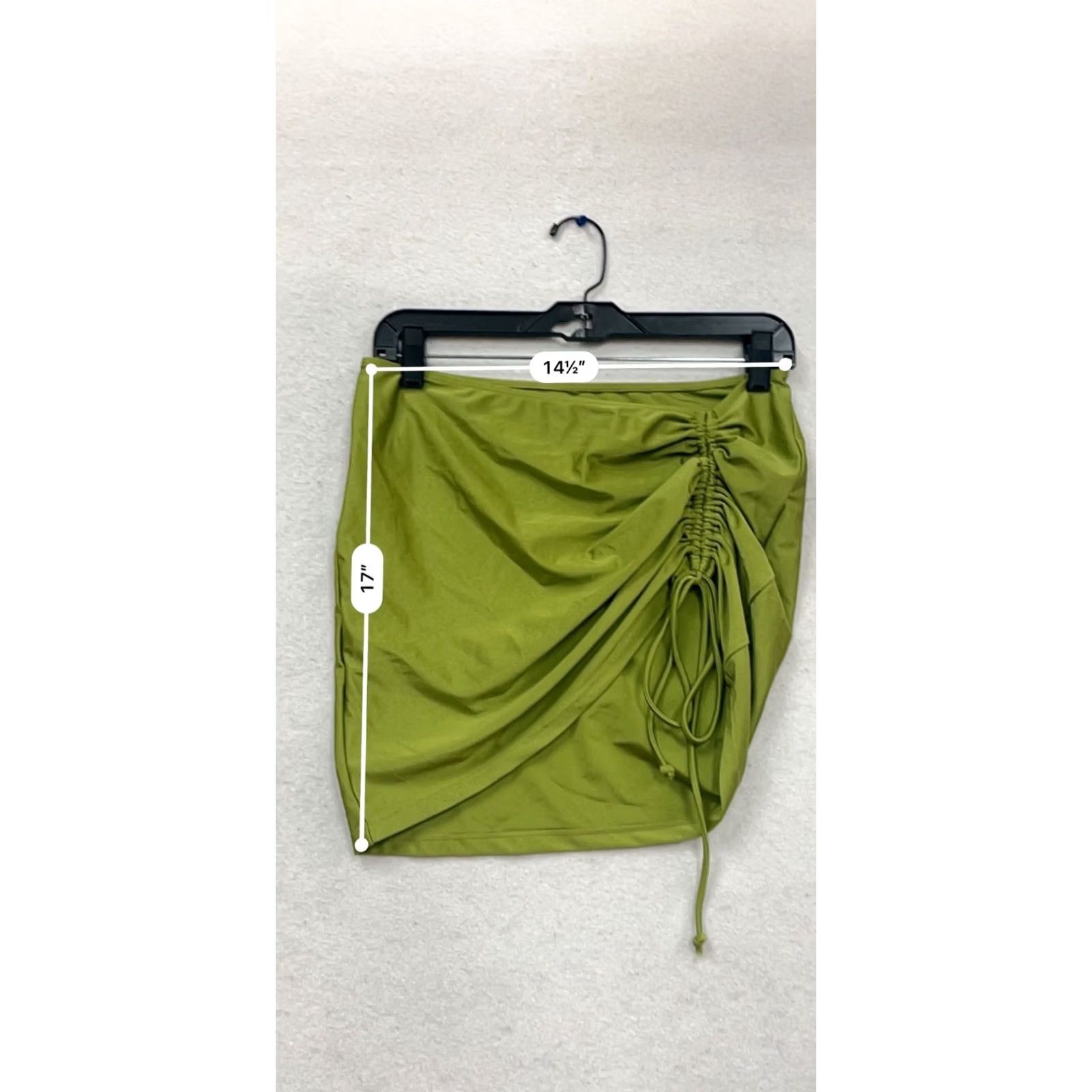 Olive White Fox Swim Cover Ruched Olive Green S/M Womens Size ONE SIZE - 7 Thumbnail