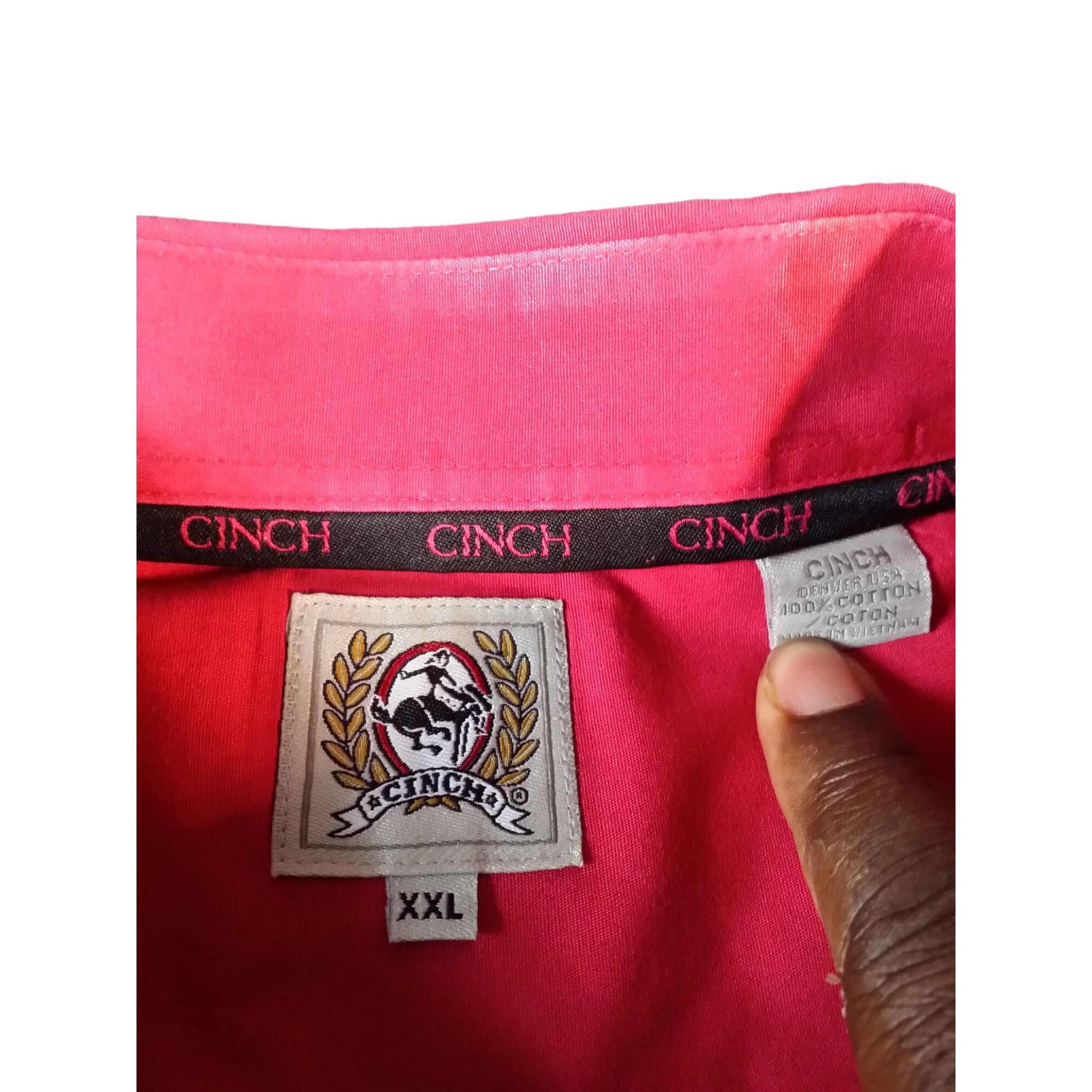 CINCH Cinch Button Up Shirt Men Sz XXL Red Short Sleeve Cowboy Wes Size US XXL / EU 58 / 5 - 7 Thumbnail