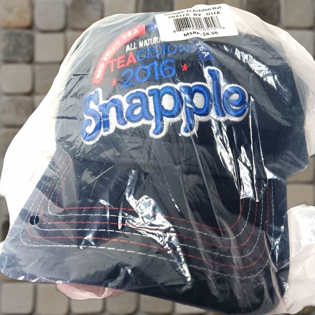 Apple VINTAGE Snapple Cap Strap Back USA Flag 2016 Unisex Adults Cotton Canvas Promotional Hat Size ONE SIZE - 1 Thumbnail