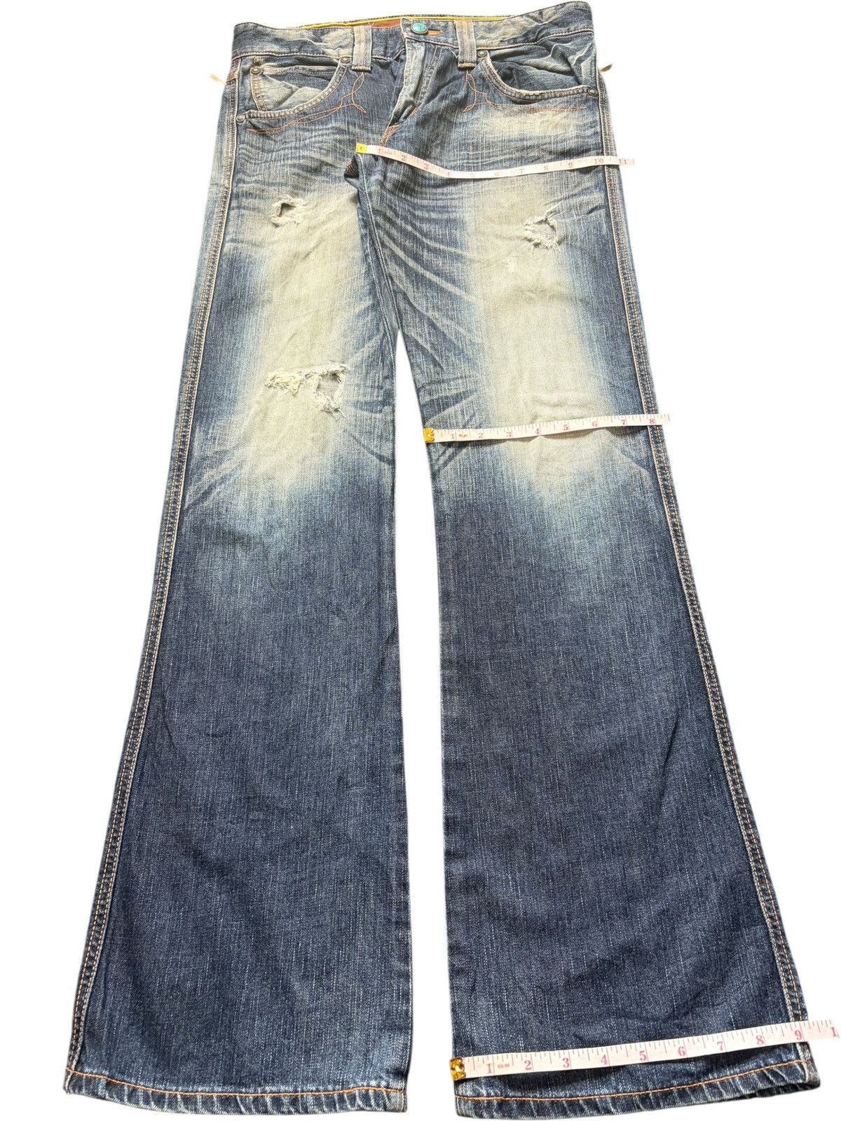 Edwin Vintage Edwin Blue Trip Distressed Flare Jeans Size US 32 / EU 48 - 8 Thumbnail