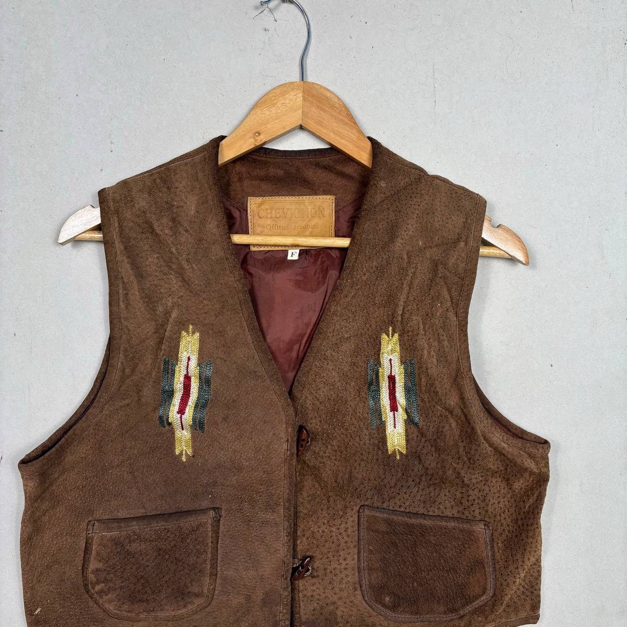 Chevignon Vintage Chevignon Leather Vest Southwestern Embroidered F Size US M / EU 48-50 / 2 - 3 Thumbnail