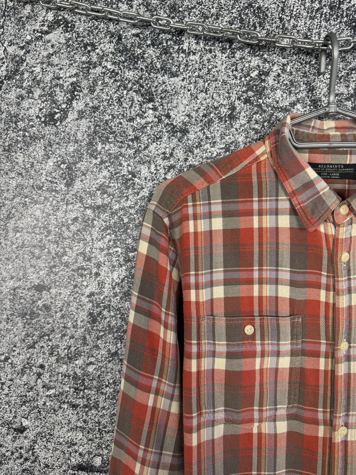 Allsaints Allsaints Gotland Long Sleeve Plaid Shirt Button Up Size L Size US L / EU 52-54 / 3 - 3 Thumbnail