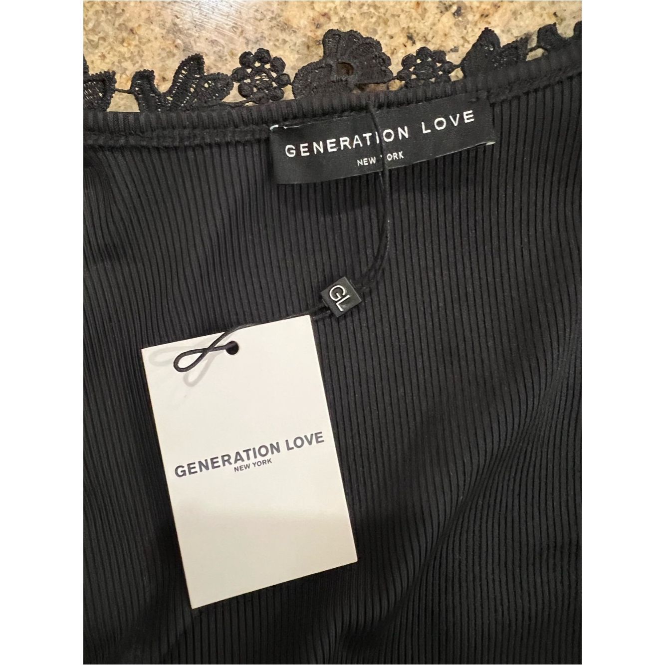 Generation Love Generation Love “Jimena Lace Combo” Ribbed Midi Dress in Bl Size S / US 4 / IT 40 - 3 Thumbnail