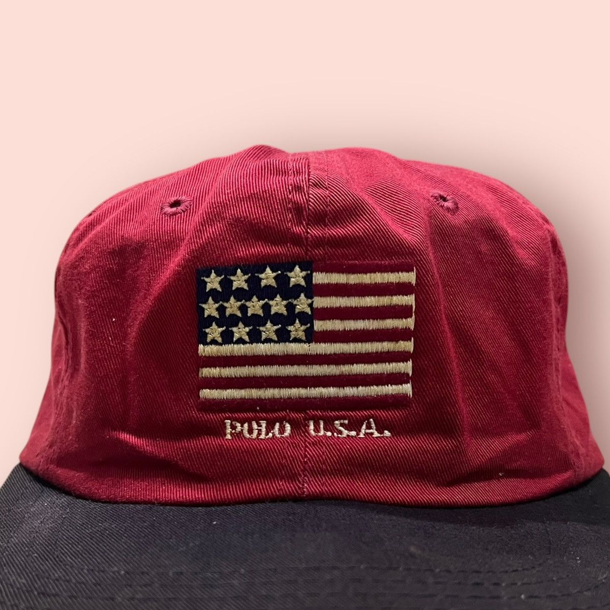 Polo Ralph Lauren × Ralph Lauren VINTAGE POLO USA EMBROIDERED FLAG LOGO STRAPBACK CAP Size ONE SIZE - 3 Thumbnail