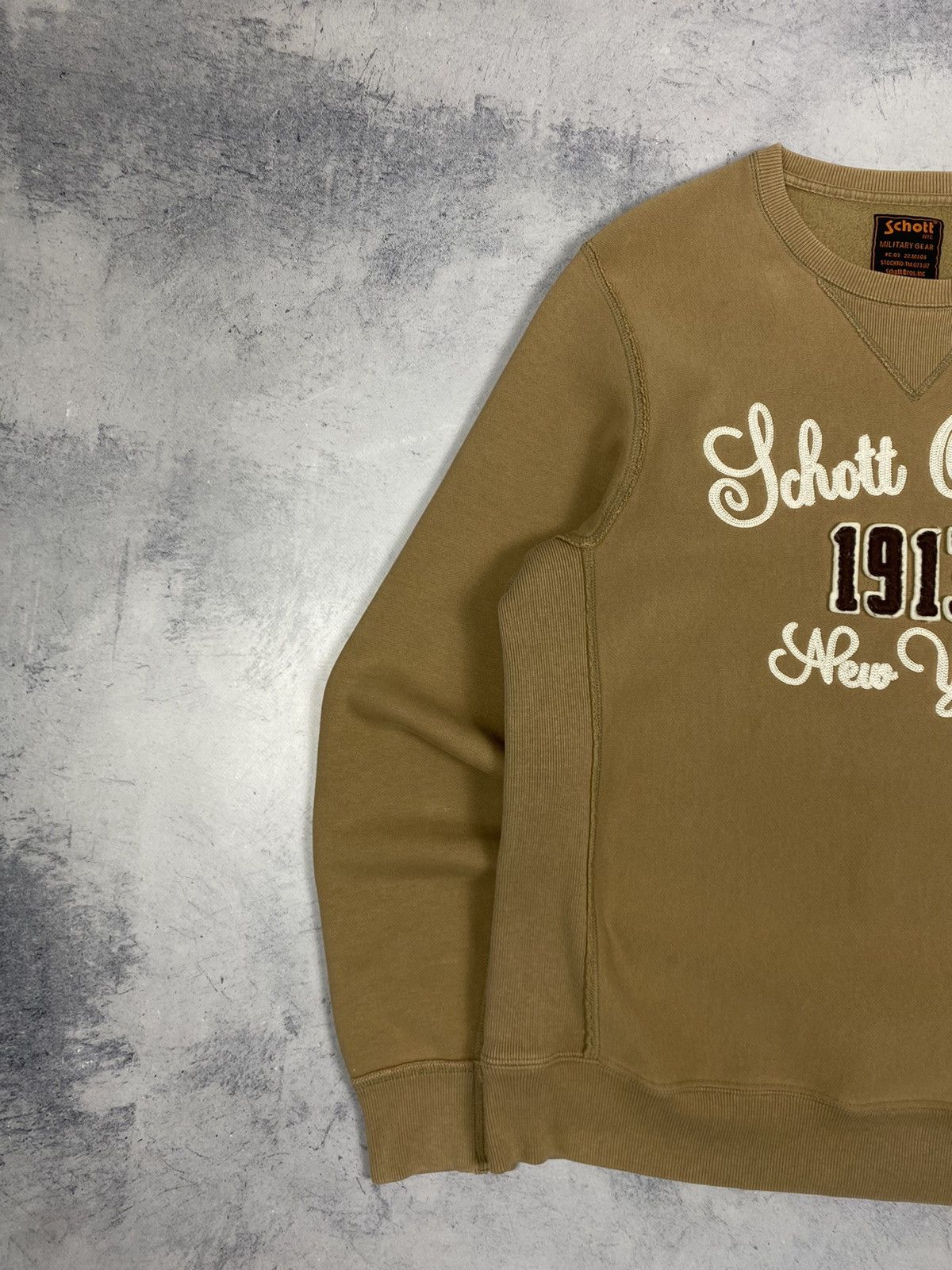 Schott Vintage Schott NYC Embroidered Logo Brown Sweatshirt Y2K Size US M / EU 48-50 / 2 - 3 Thumbnail