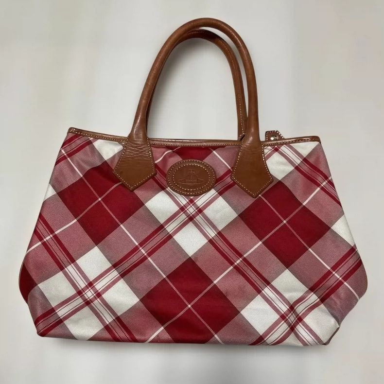 Vivienne Westwood Vivienne Westwood size os Red checkered Saturn leather tote Size ONE SIZE - 1 Thumbnail