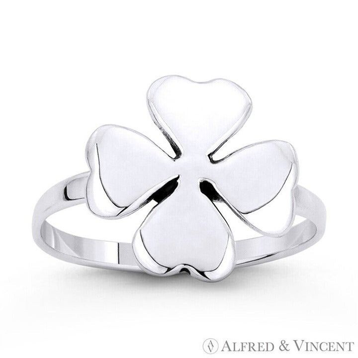 Other Irish Shamrock 4-Leaf Heart Clover Luck Charm Ring Size 5 Size ONE SIZE - 1 Preview