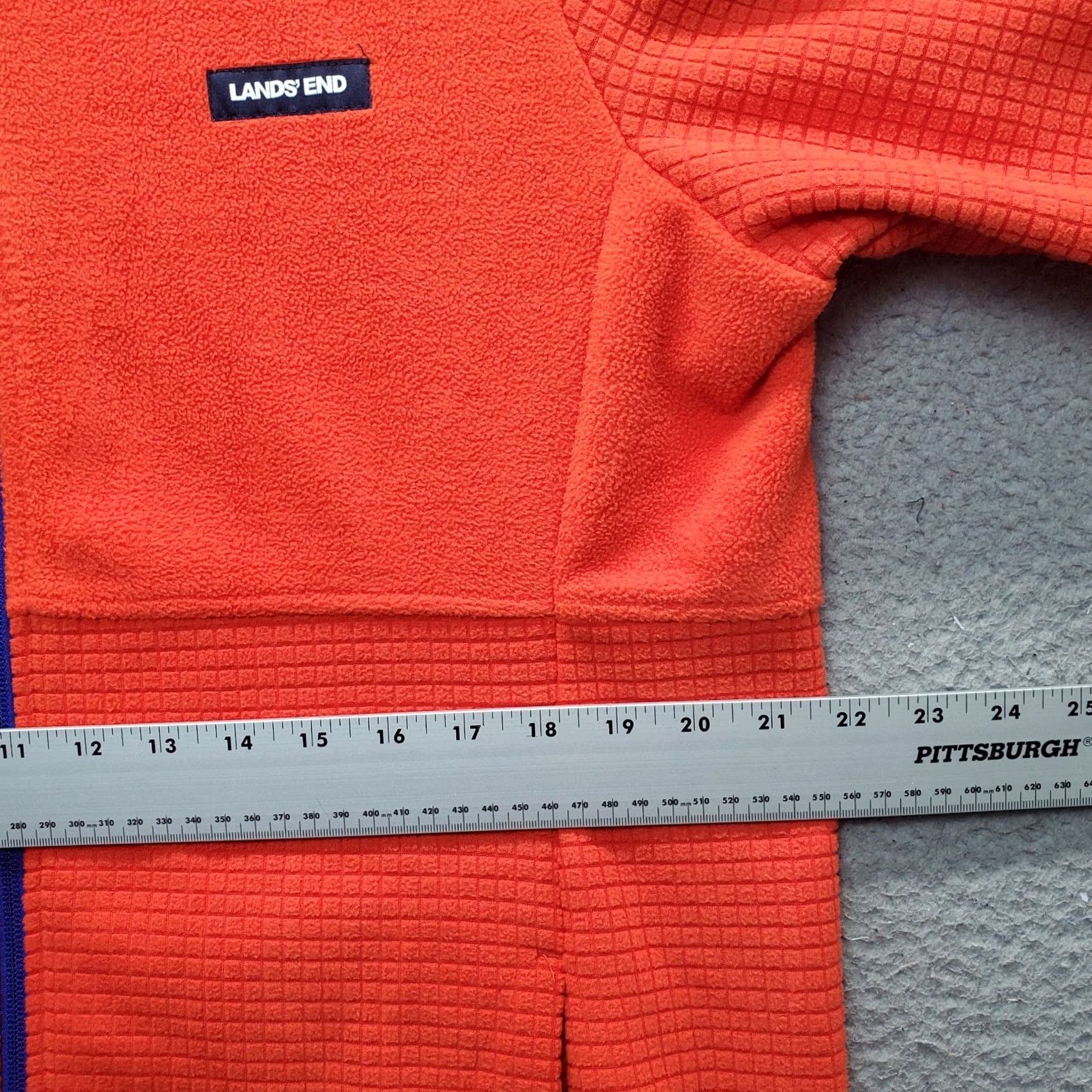Lands' End Lands' End Grid Fleece Jacket Womens XXL Orange Lightweight Full Zip Size XXL / US 16-18 / IT 52-54 - 4 Thumbnail