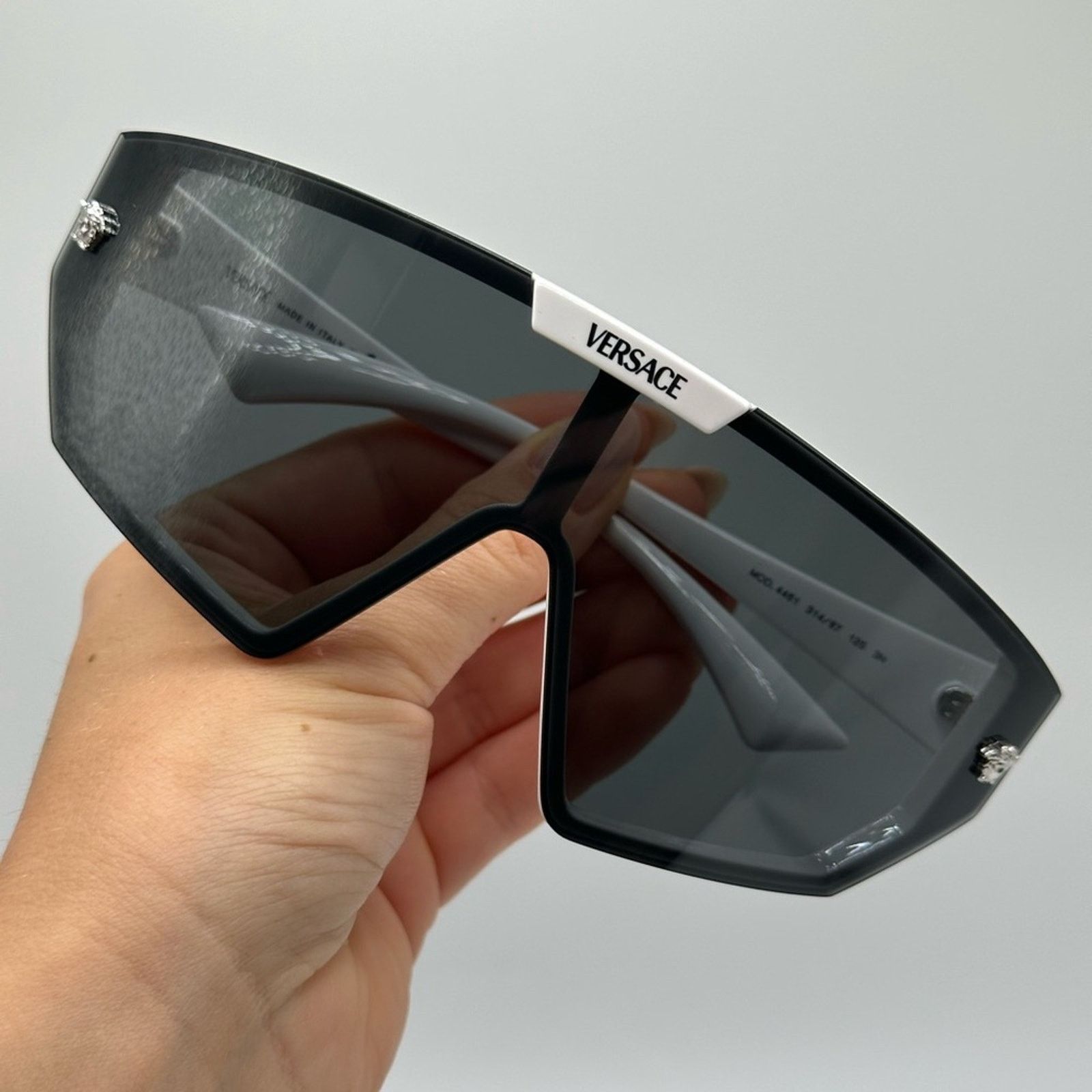 Versace VERSACE VE4461 White Dark Grey with clip on Grey Extra Lens Size ONE SIZE - 11 Thumbnail