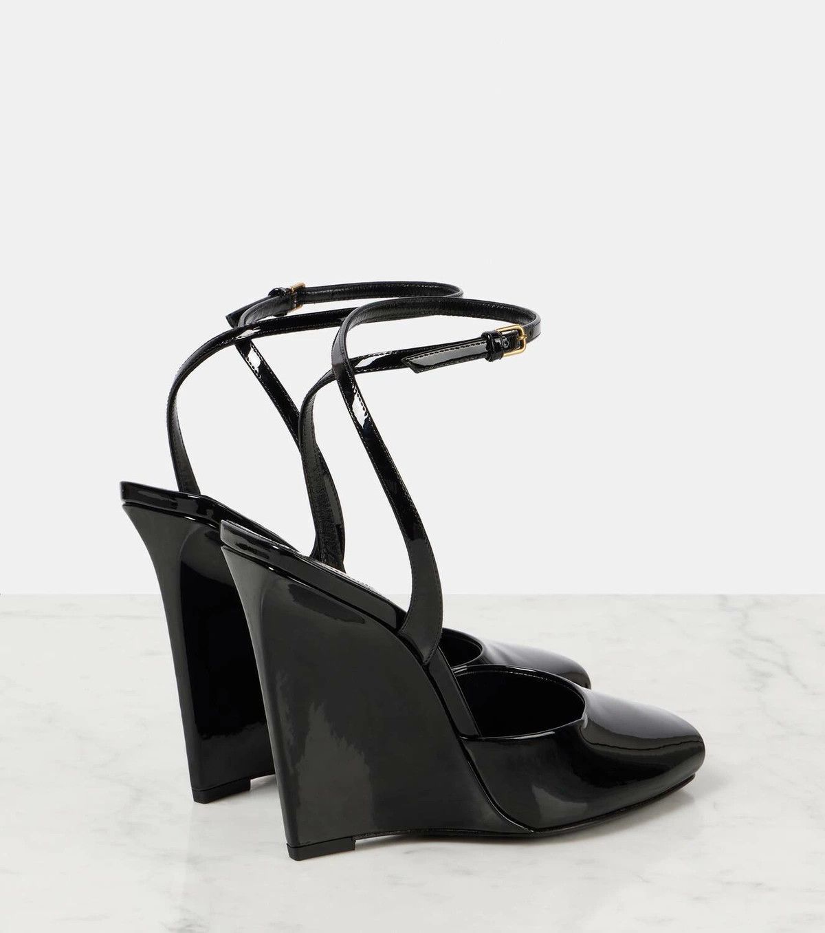 Saint Laurent Paris o1y0126 Ankle Strap Sandals in Black Size US 7 / IT 37 - 3 Thumbnail