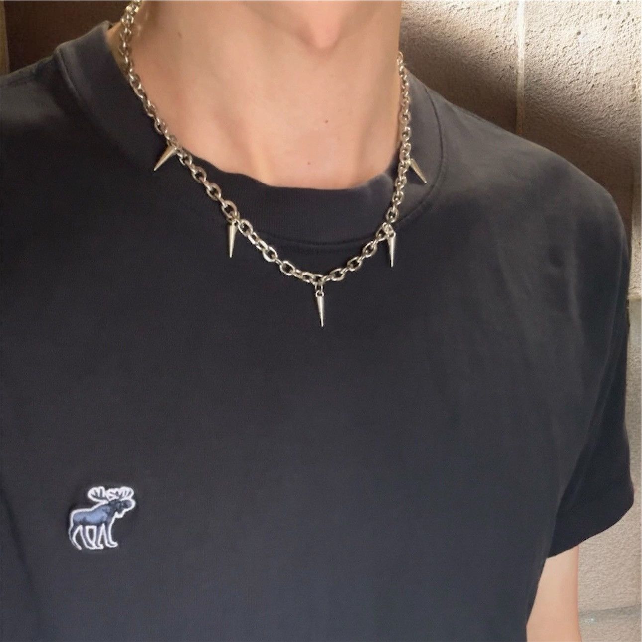 Other Spike Link Chain Necklace for Men Women Punk Hip Hop Unisex Size ONE SIZE - 6 Thumbnail