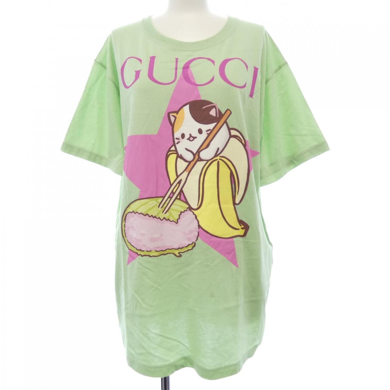 Gucci Gucci Gucci Bananya Cotton TShirt Textile T-Shirts 615044XJD8H DUTY FREE for USA Size ONE SIZE - 1 Thumbnail