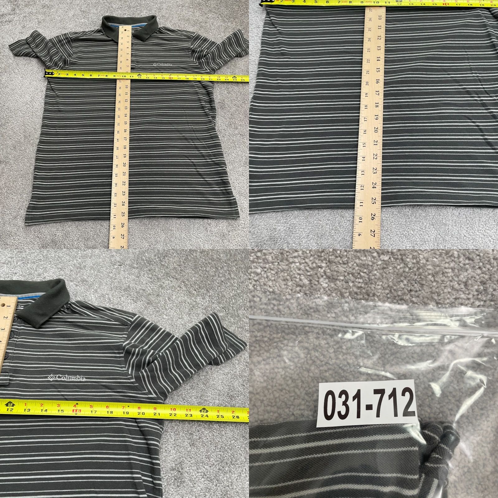 Vintage Columbia Omni Wick Polo Shirt Mens Medium Gray White Striped Short Sleeve Casual Shirt Size US M / EU 48-50 / 2 - 8 Thumbnail