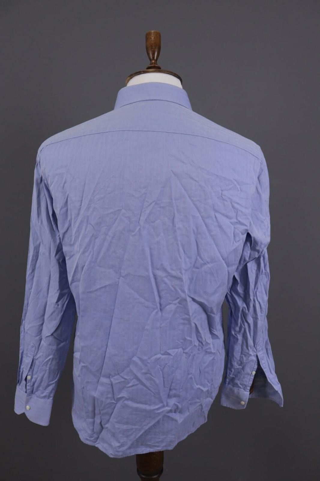 Designer Boggi Milano Slim Fit Blue Button Down Shirt 44 / 17 1/2 Size US M / EU 48-50 / 2 - 7 Thumbnail