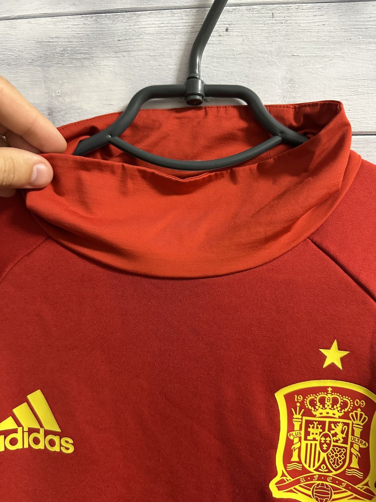 Vintage Rare Soccer Long-Sleeve Adidas Spain Training Form Size US L / EU 52-54 / 3 - 4 Thumbnail