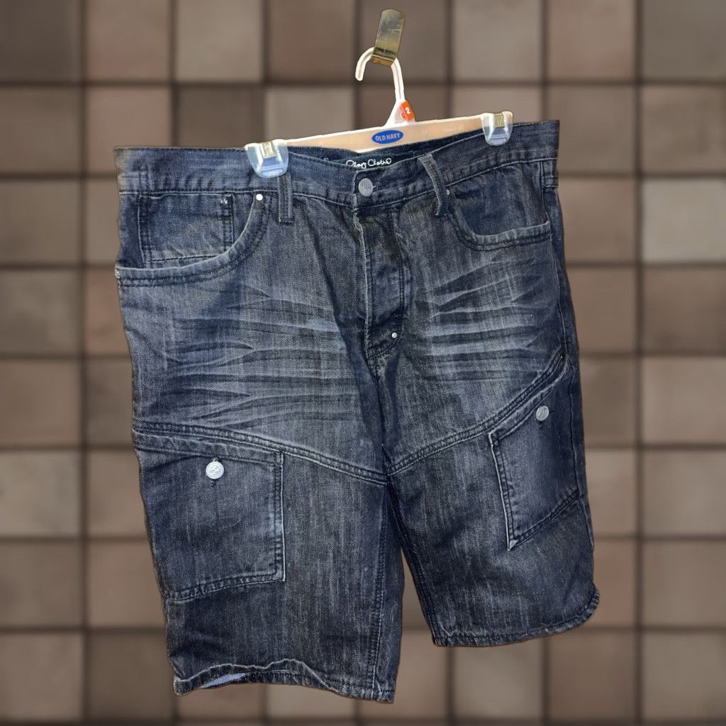 Vintage Play Cloths Shorts Mens 36 Black Denim Distressed Flat Front Casual Urban Size US 36 / EU 52 - 1 Thumbnail