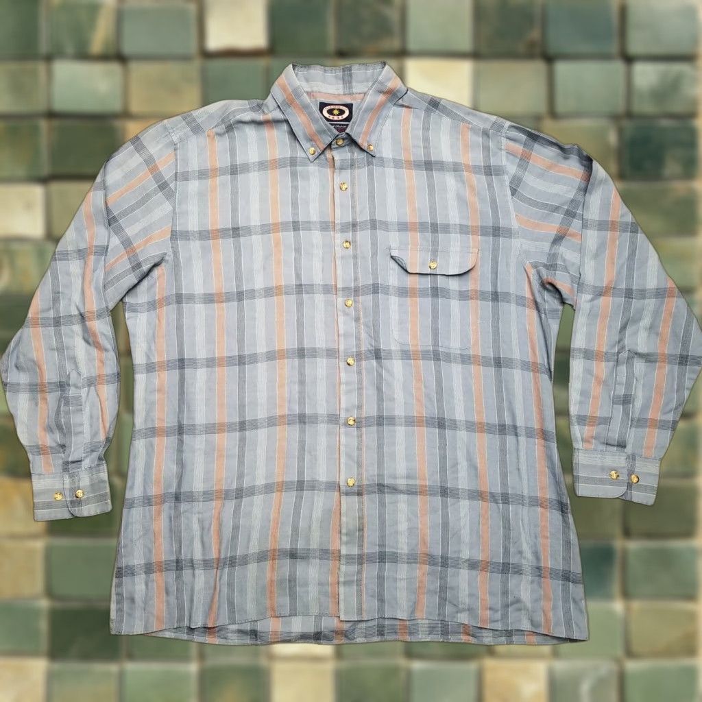 Vintage Marines Club Shirt Men XL Blue Plaid Lightweight Cotton Polyester Blend Button-Up Long Sleeve Casual Gyms Outdoors American Size US XL / EU 56 / 4 - 1 Thumbnail