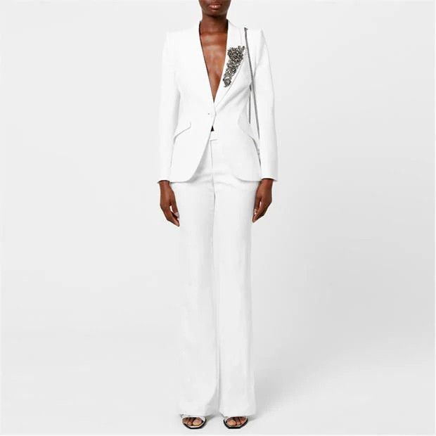 Alexander McQueen o1g2r1mq0824 Victorian Jewel Single Breasted Blazers White Size XS / US 0-2 / IT 36-38 - 6 Thumbnail