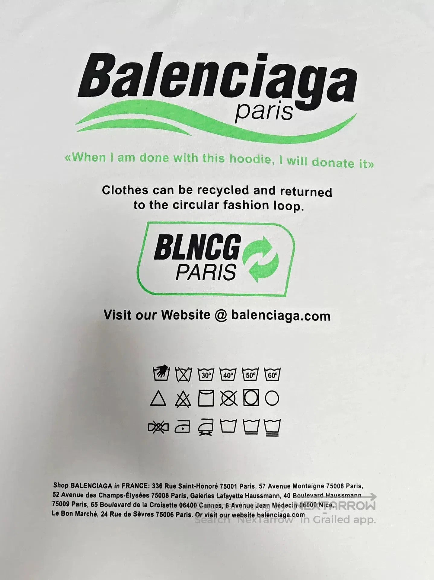 Balenciaga Balenciaga Long Sleeve Hoodie Eco. Size US S / EU 44-46 / 1 - 5 Thumbnail