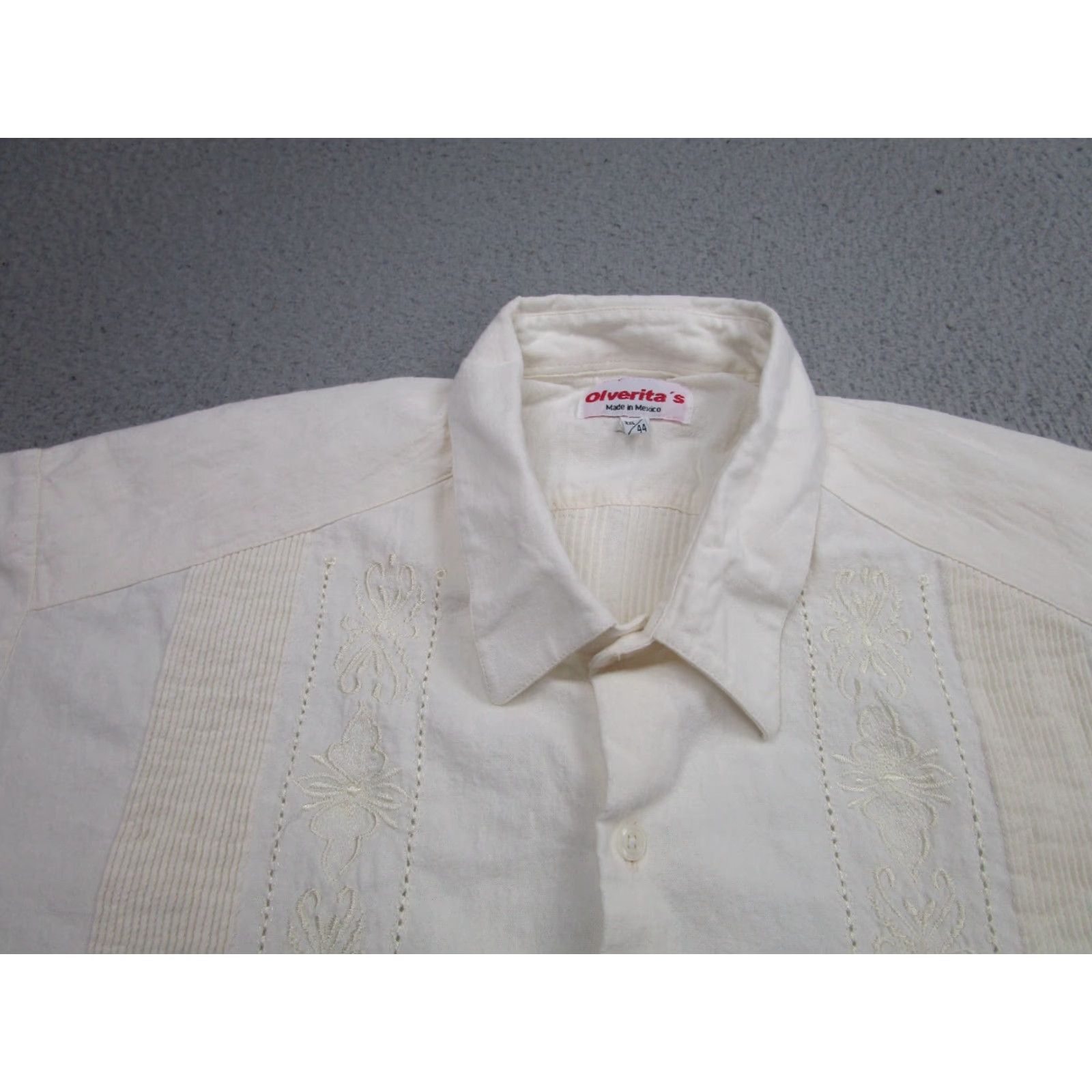 Vintage VINTAGE Olveritas Shirt 2XL Ivory Cream White Cuban Rockabilly Mexico Beach Classic Mens Size US XXL / EU 58 / 5 - 3 Thumbnail