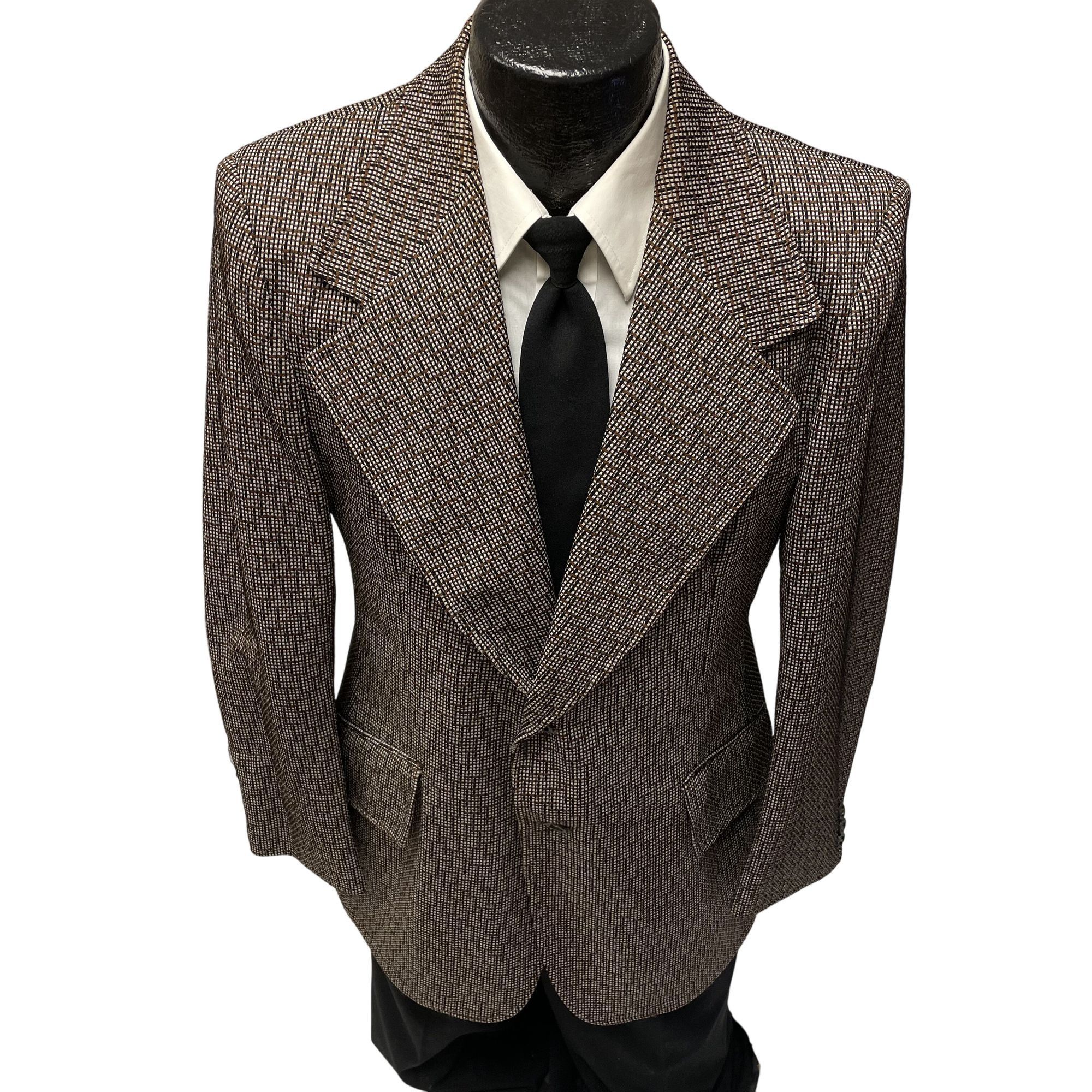 Other Vtg Town & Campus Textured GRID Static Disco Sport Coat Size 38L - 1 Thumbnail