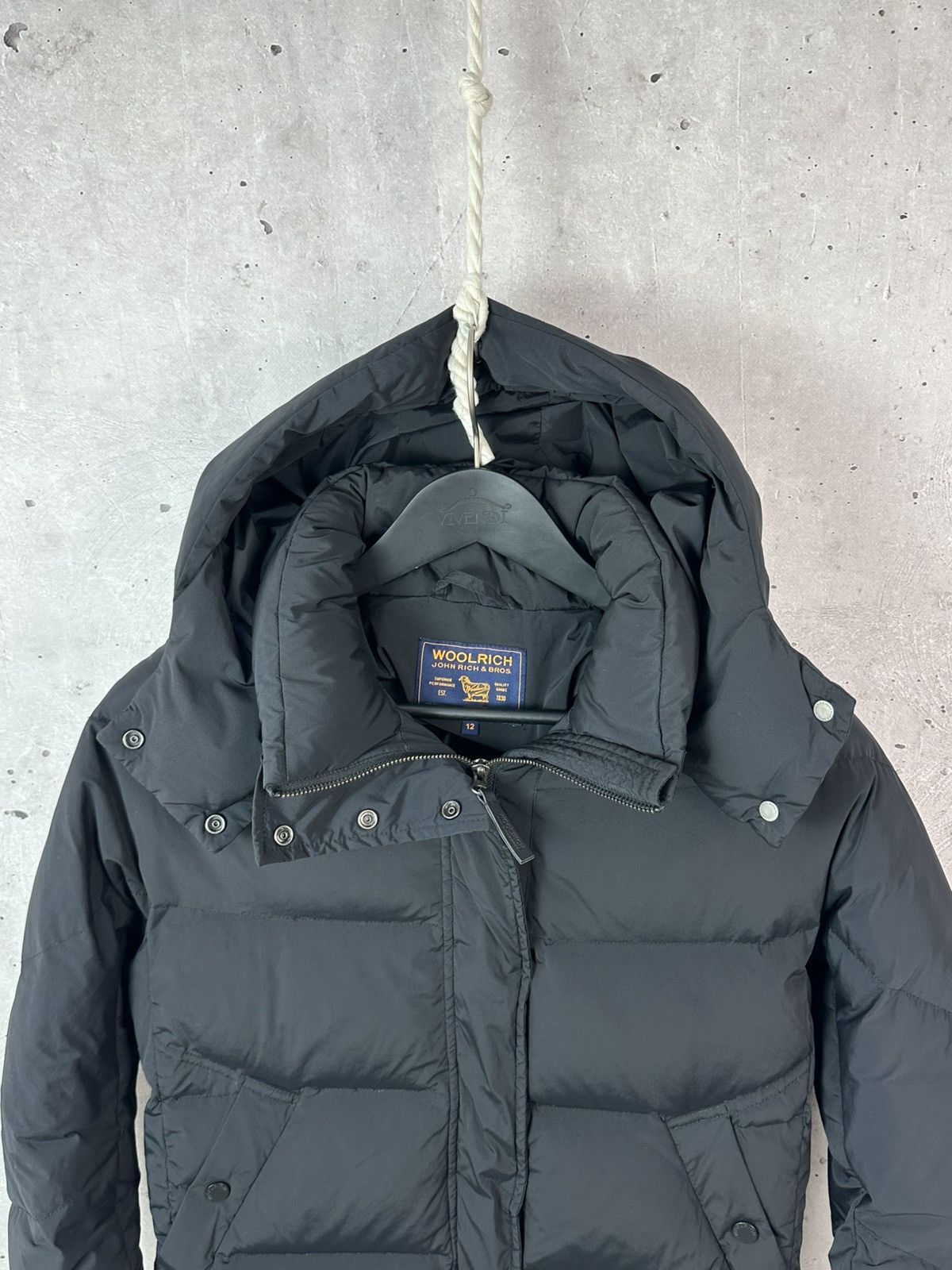 Woolrich Woolen Mills Woolrich Black Puffer Down Zipper Women’s Hooded Jacket Size XS / US 0-2 / IT 36-38 - 11 Thumbnail
