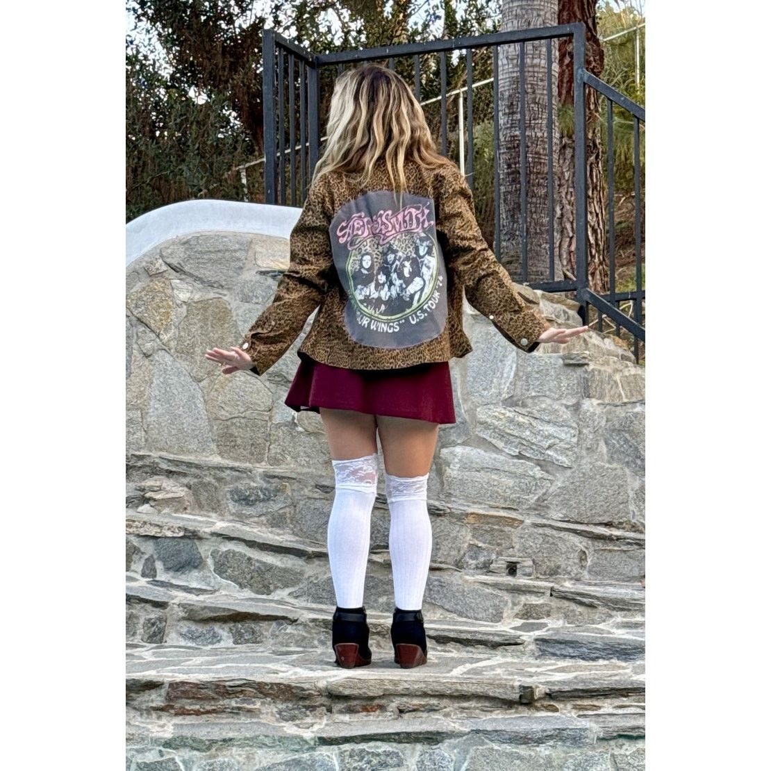Other AEROSMITH Leopard Rhinestone Upcycled Retro Vintage Jacket Size XL / US 12-14 / IT 48-50 - 1 Thumbnail