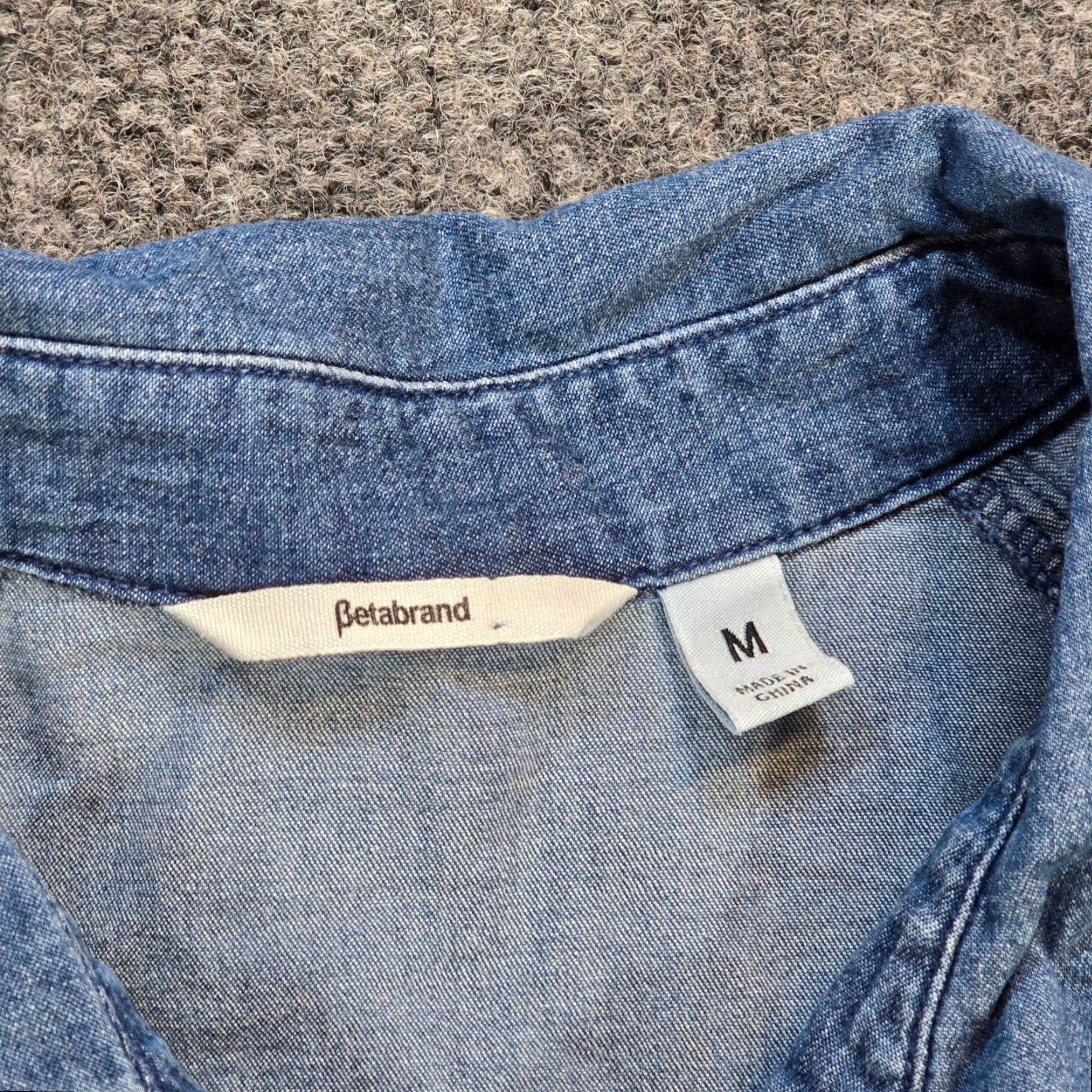 Denime Betabrand Shirt Womens Medium Blue Denim Chambray Button Long Sleeve Casual Size M / US 6-8 / IT 42-44 - 3 Thumbnail