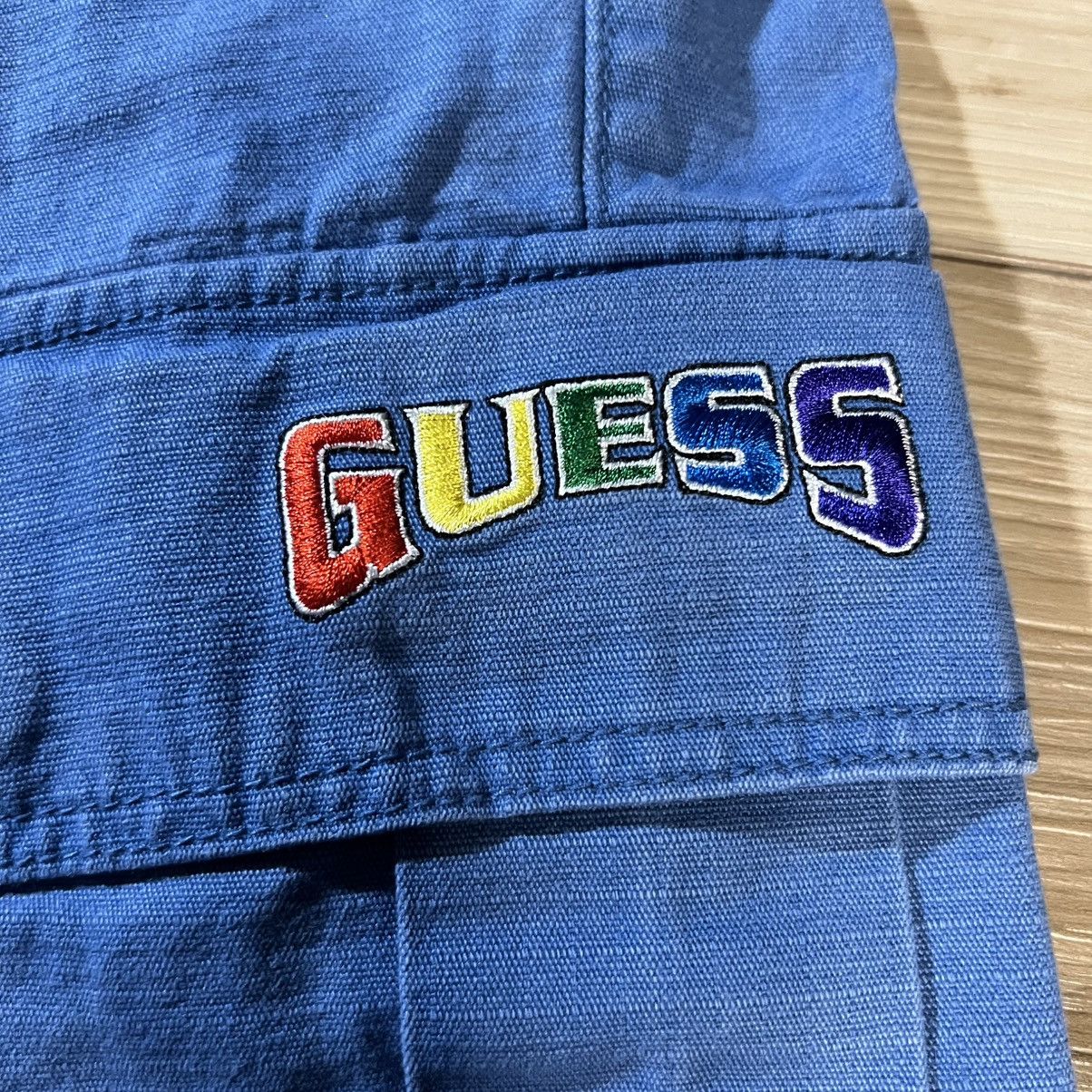 Guess × J Balvin Guess J Balvin Cargo Pants Blue Ripstop 2020 Rainbow Logo Size US 33 - 3 Thumbnail