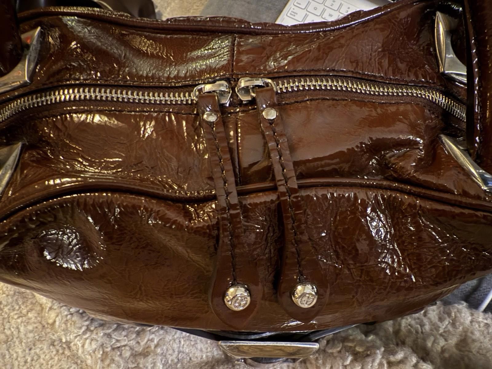 Other Francesco Biasia Brown Patent Leather Satchel Shoulder Bag Size ONE SIZE - 4 Thumbnail