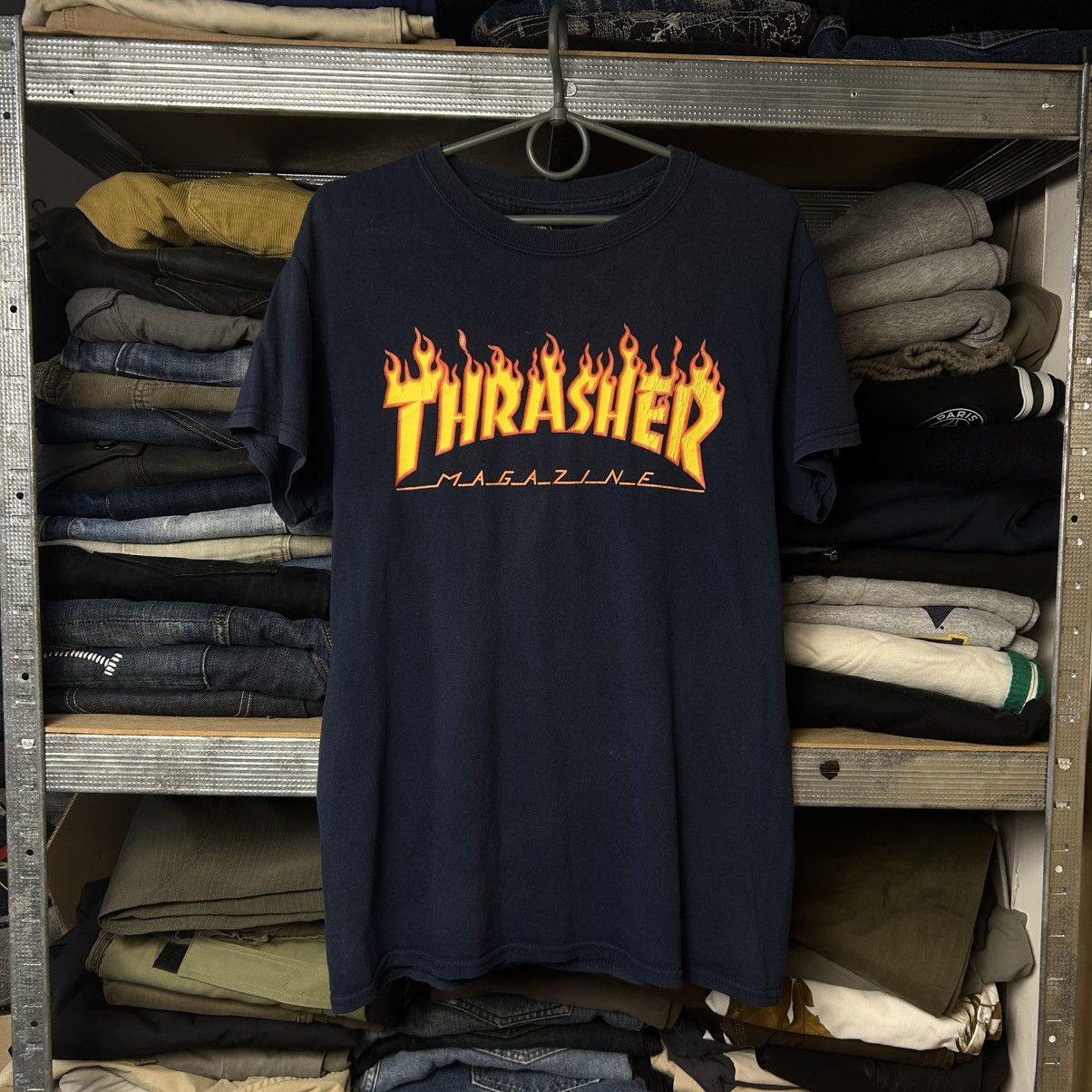Thrasher Vintage Thrasher Big Fire Graphic logo y2k opium skate tee Size US S / EU 44-46 / 1 - 1 Thumbnail
