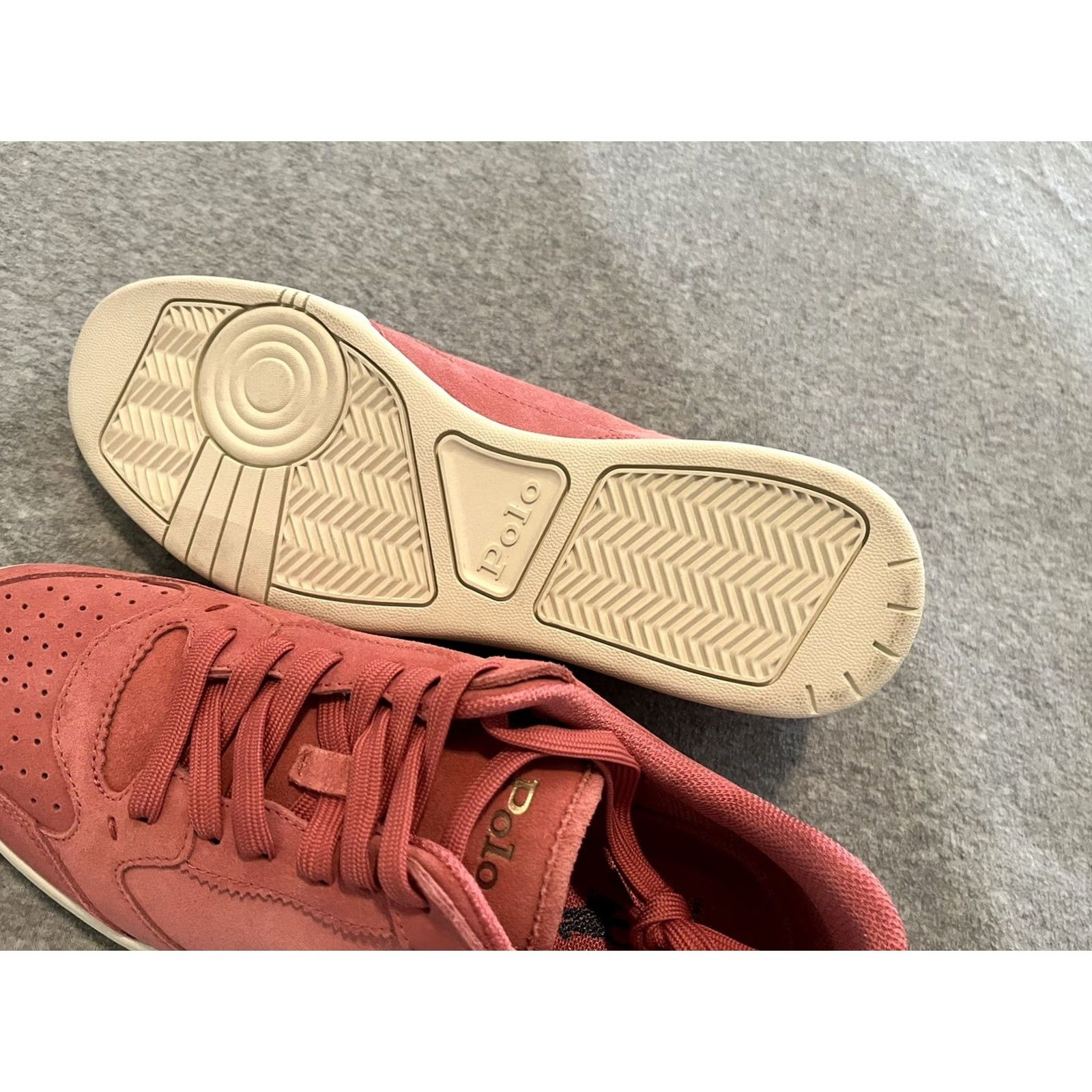 Polo Ralph Lauren Polo Ralph Lauren Sneaker Mens 9.5 Leather Pink Suede Pony Shoes CRT Lux New Size US M / EU 48-50 / 2 - 8 Thumbnail