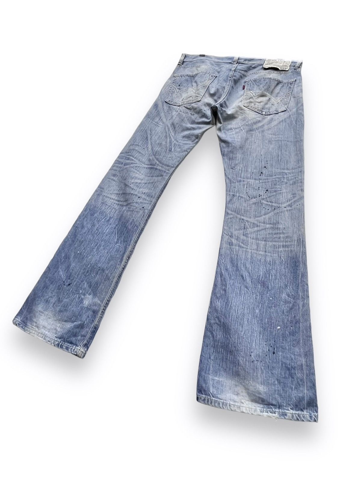 Edwin FYE RARE🔥EDWIN Thrashed Natural Ripped Light Wash FLARED🔥 Size US 34 / EU 50 - 8 Thumbnail
