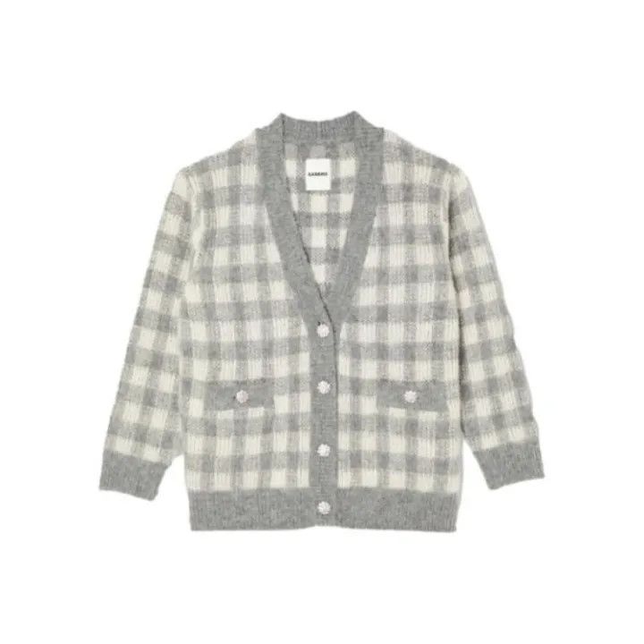 Sandro Sandro Gray V-Neck Button-Up Knit Sweater 0079 Size S / US 4 / IT 40 - 1 Thumbnail
