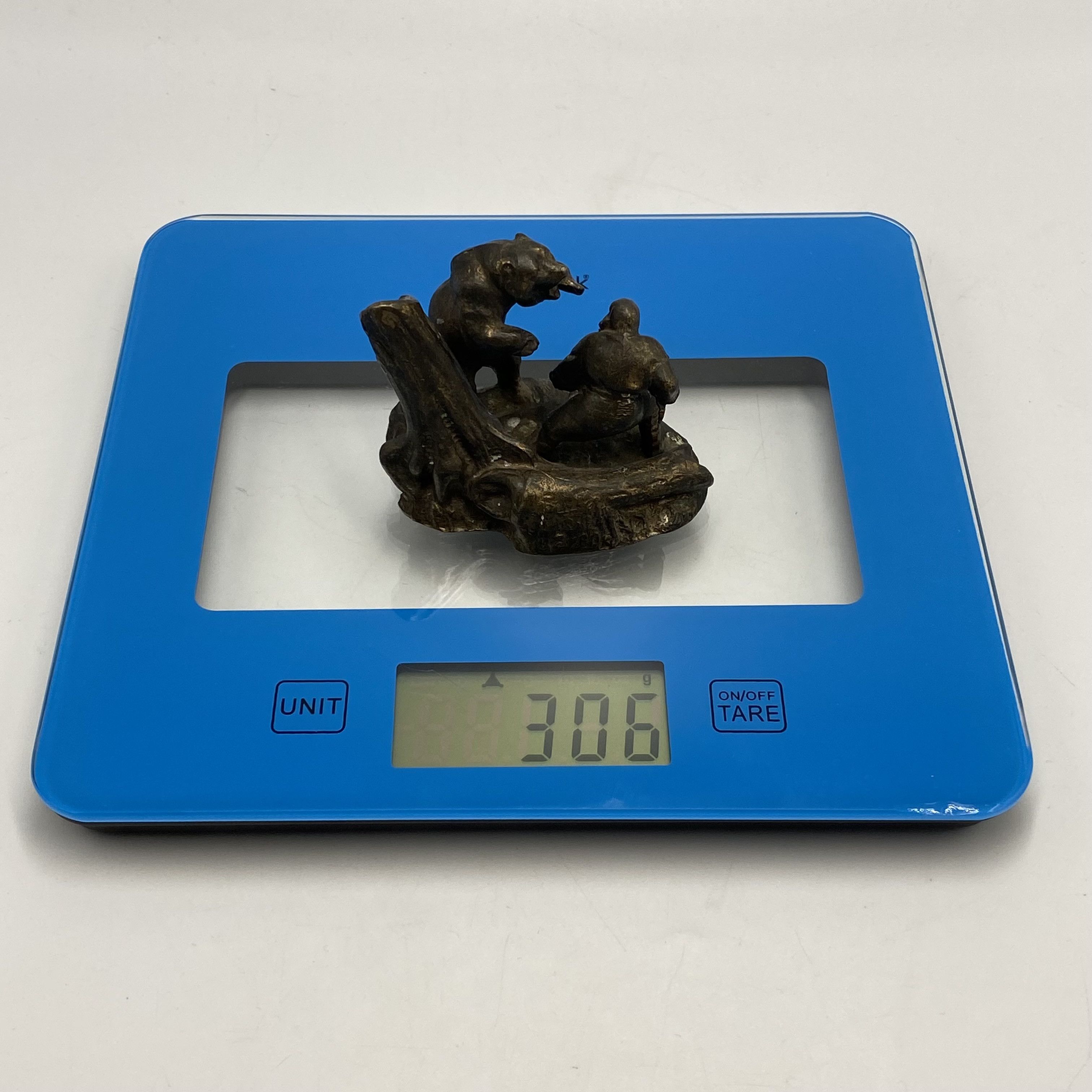 Vintage Vintage Soviet Bronze Bear Hunting Statue 1960s Size ONE SIZE - 10 Thumbnail