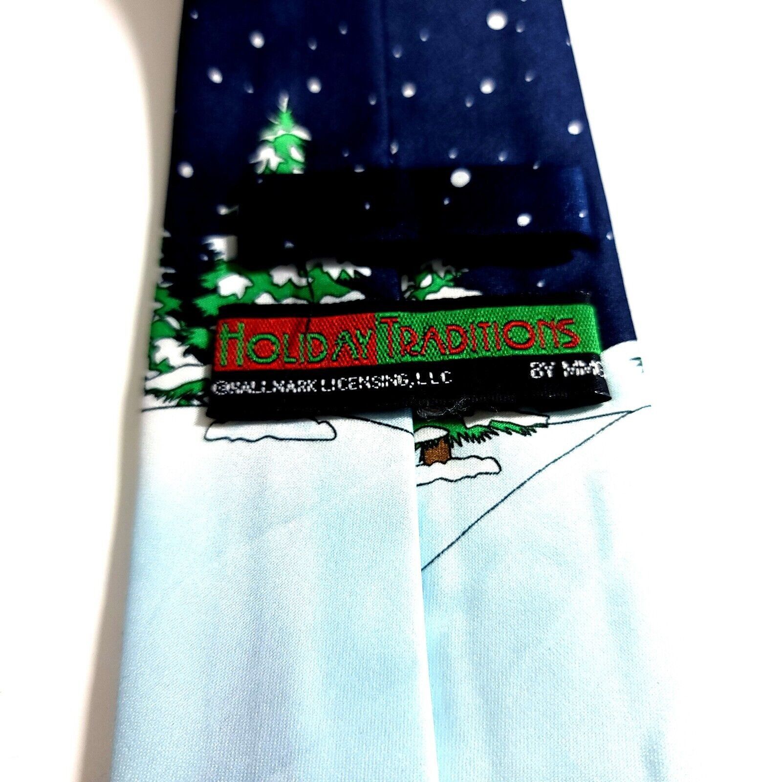Vintage Hallmark Holliday Traditions Blue Print "Flossin Through The Size ONE SIZE - 7 Thumbnail