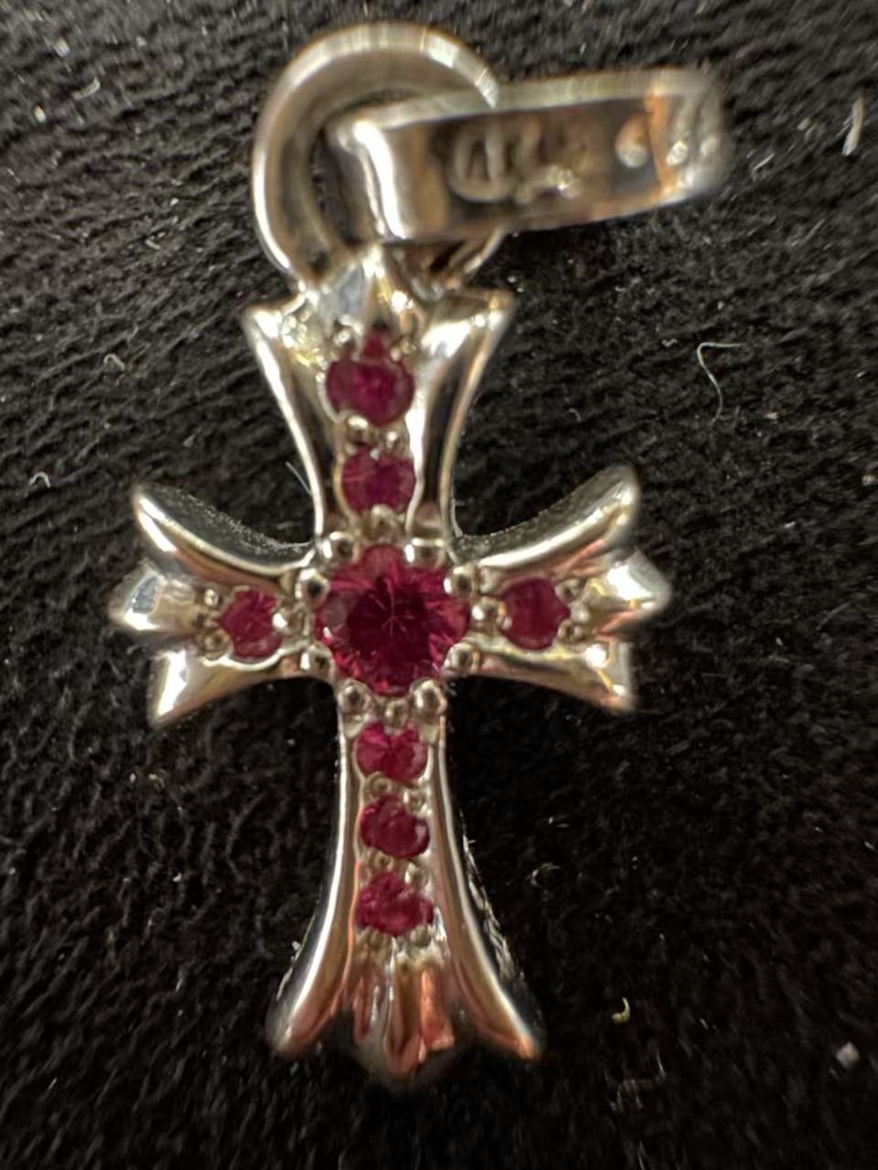 Chrome Hearts Chrome Hearts 18K White Gold Pink Babyfat Cross Pendant Size ONE SIZE - 11 Thumbnail