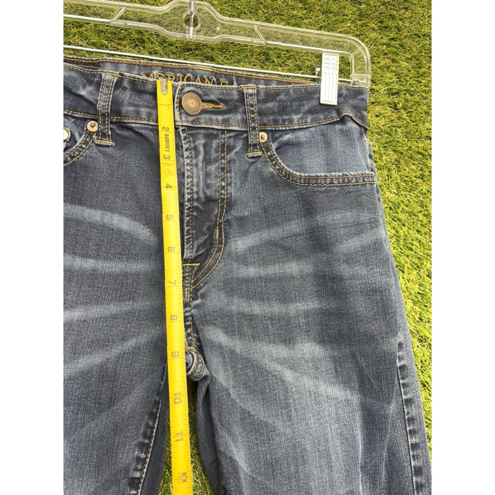 American Eagle Outfitters American Eagle Jeans Mens 28x30 Slim Straight Mid Rise Zip Fly Dark Wash Denim Size US 28 / EU 44 - 3 Thumbnail